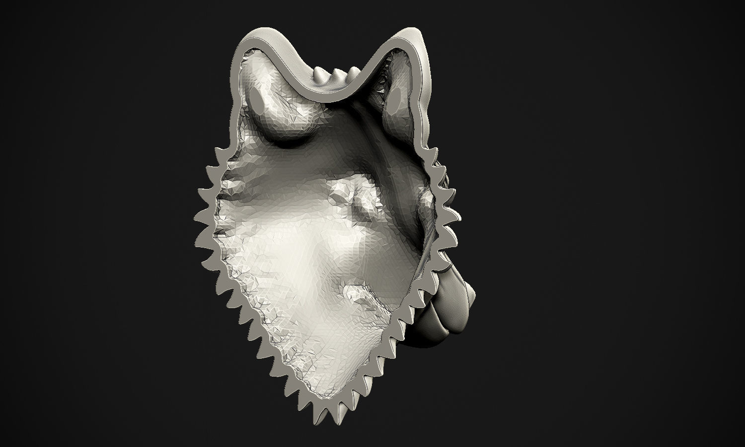 Wolf head 3D print model_17