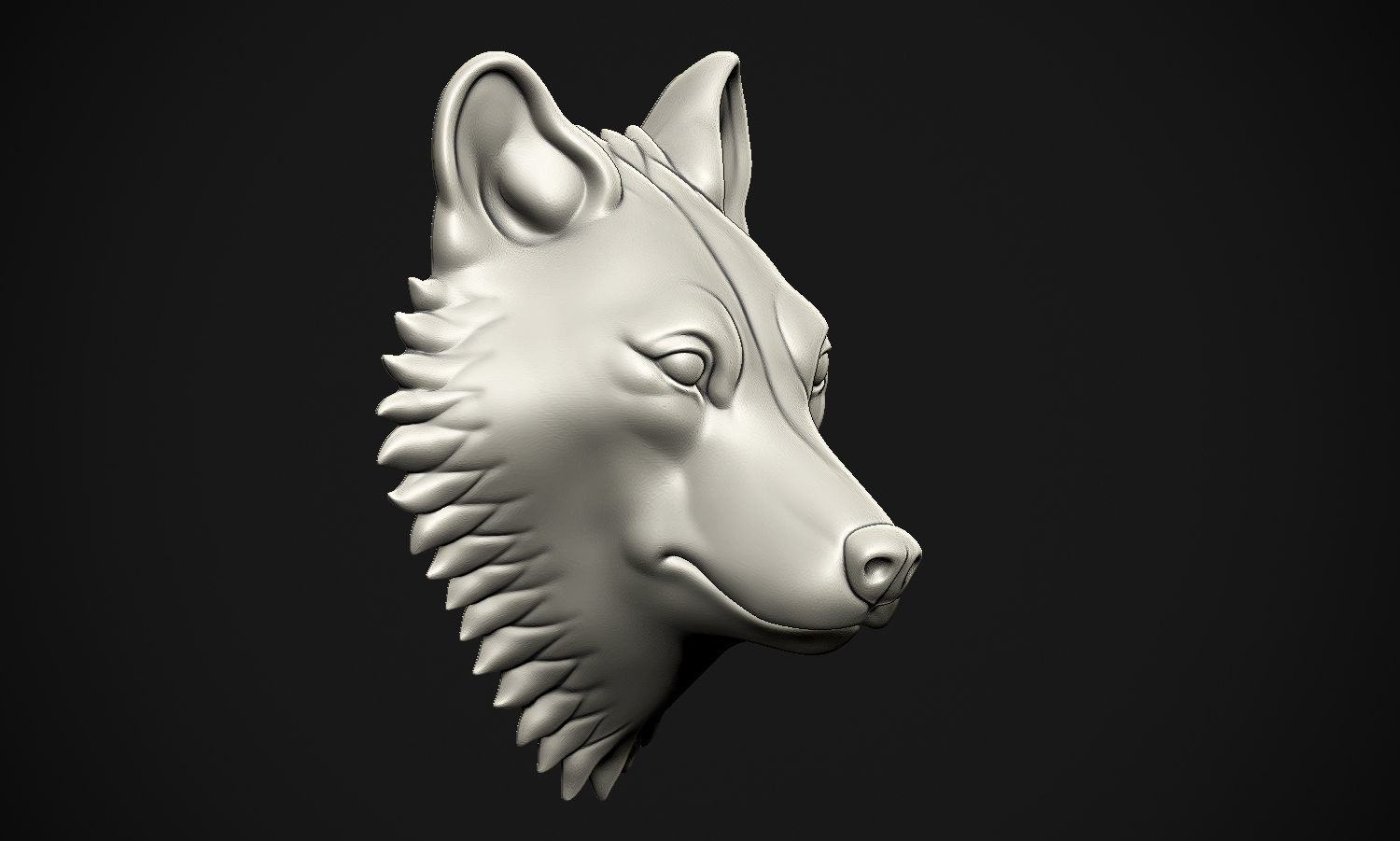 Wolf head 3D print model_13