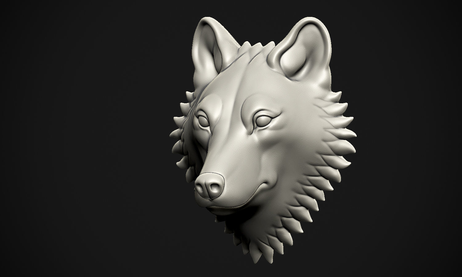 Wolf head 3D print model_25