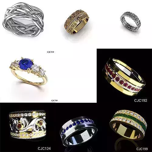 CJC0609 Collection of 8 ladies wedding bands