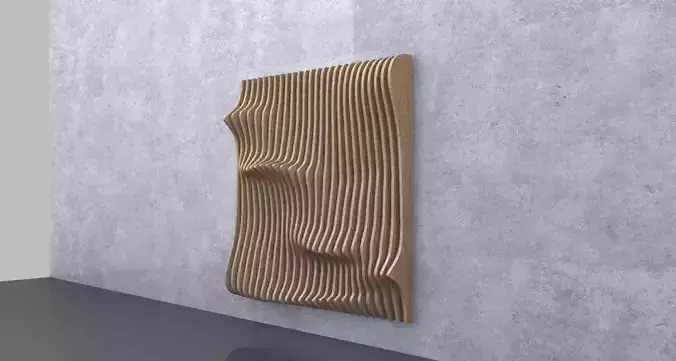 Parametric Wavy Wooden Panels 08 3D model