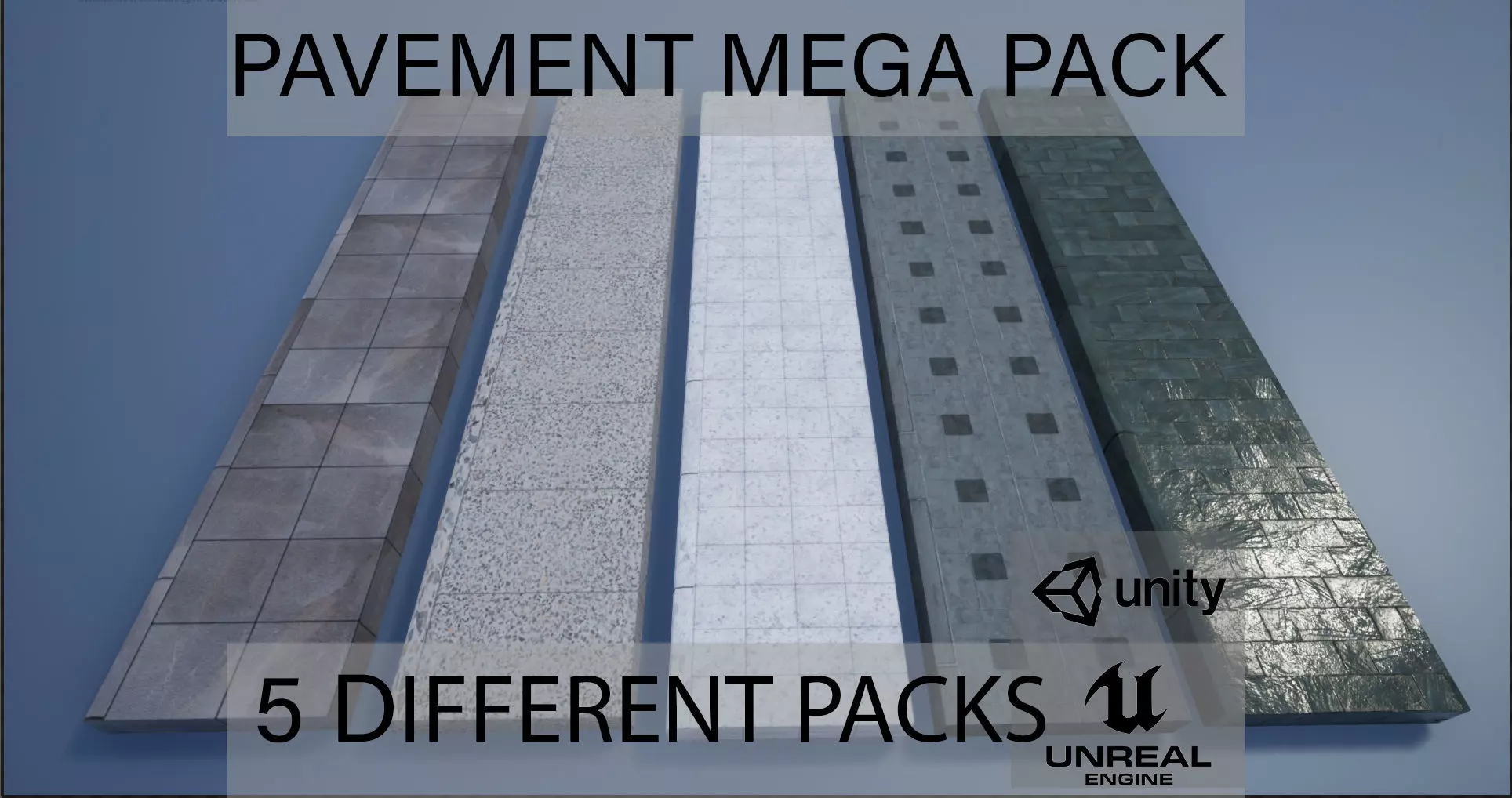 PBR Modular Lowpoly Pavement Mega Pack 3D Model Collection_0