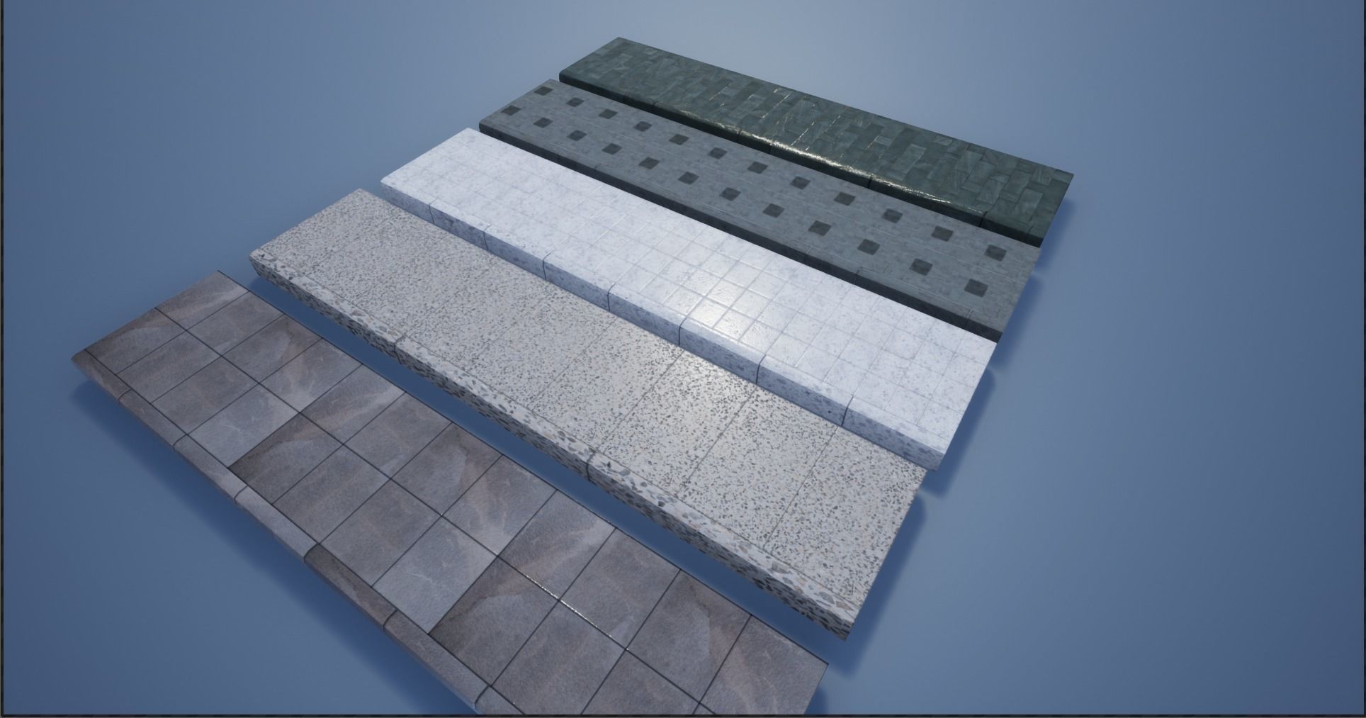 PBR Modular Lowpoly Pavement Mega Pack 3D Model Collection_17