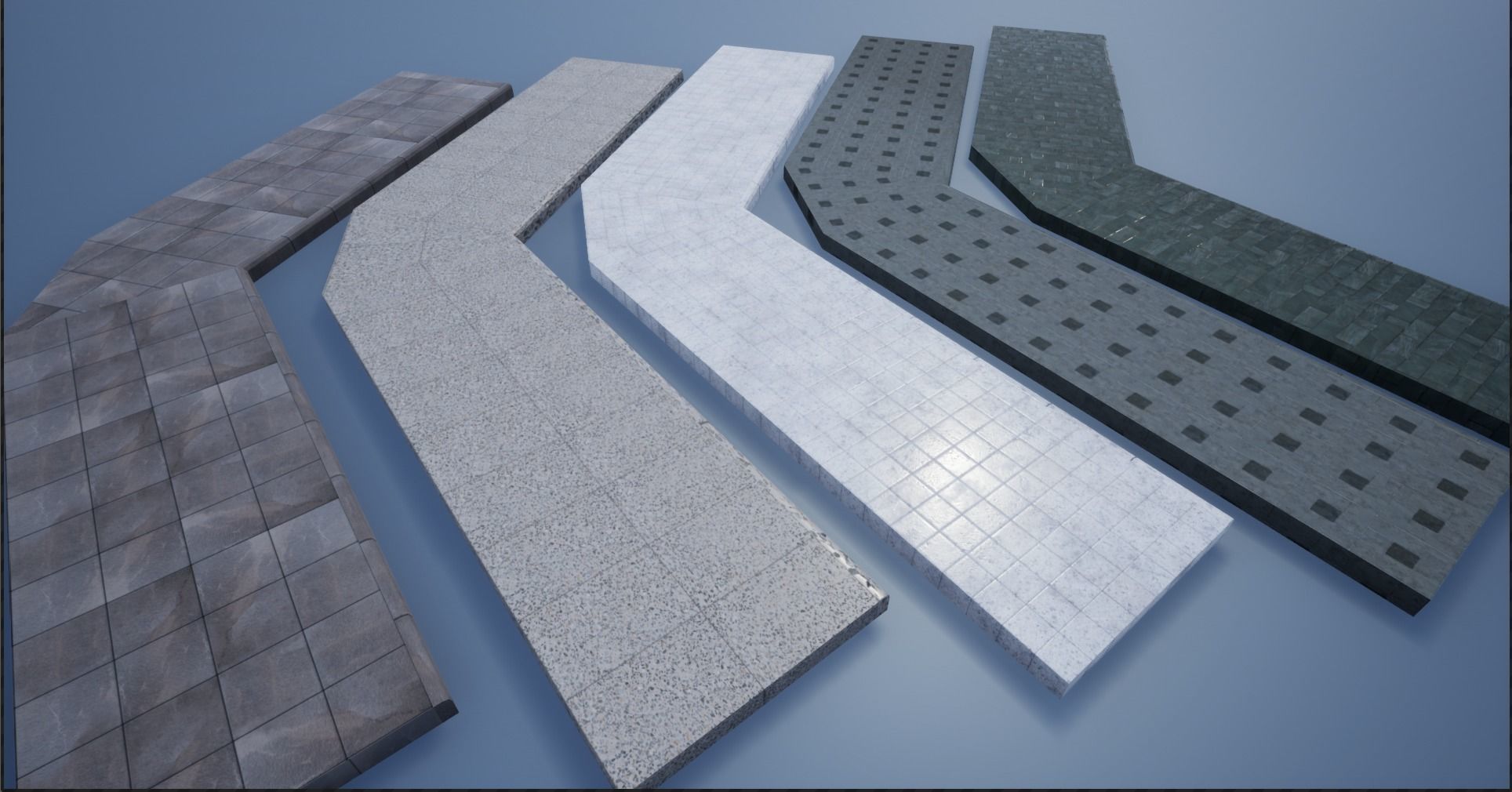 PBR Modular Lowpoly Pavement Mega Pack 3D Model Collection_16