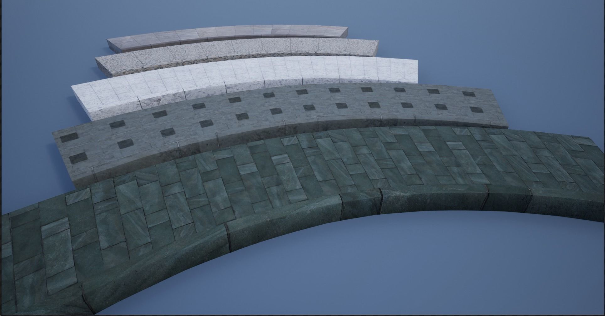 PBR Modular Lowpoly Pavement Mega Pack 3D Model Collection_13