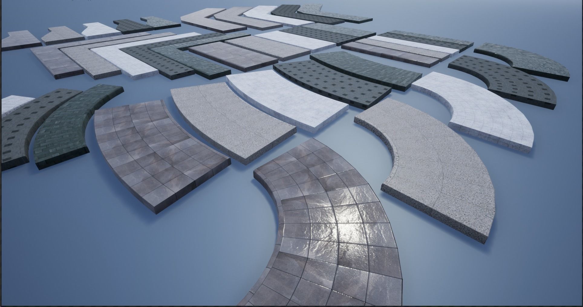 PBR Modular Lowpoly Pavement Mega Pack 3D Model Collection_15