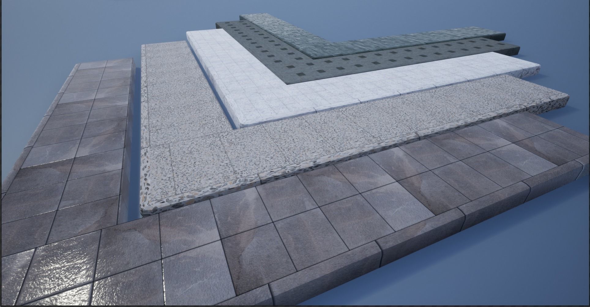 PBR Modular Lowpoly Pavement Mega Pack 3D Model Collection_11