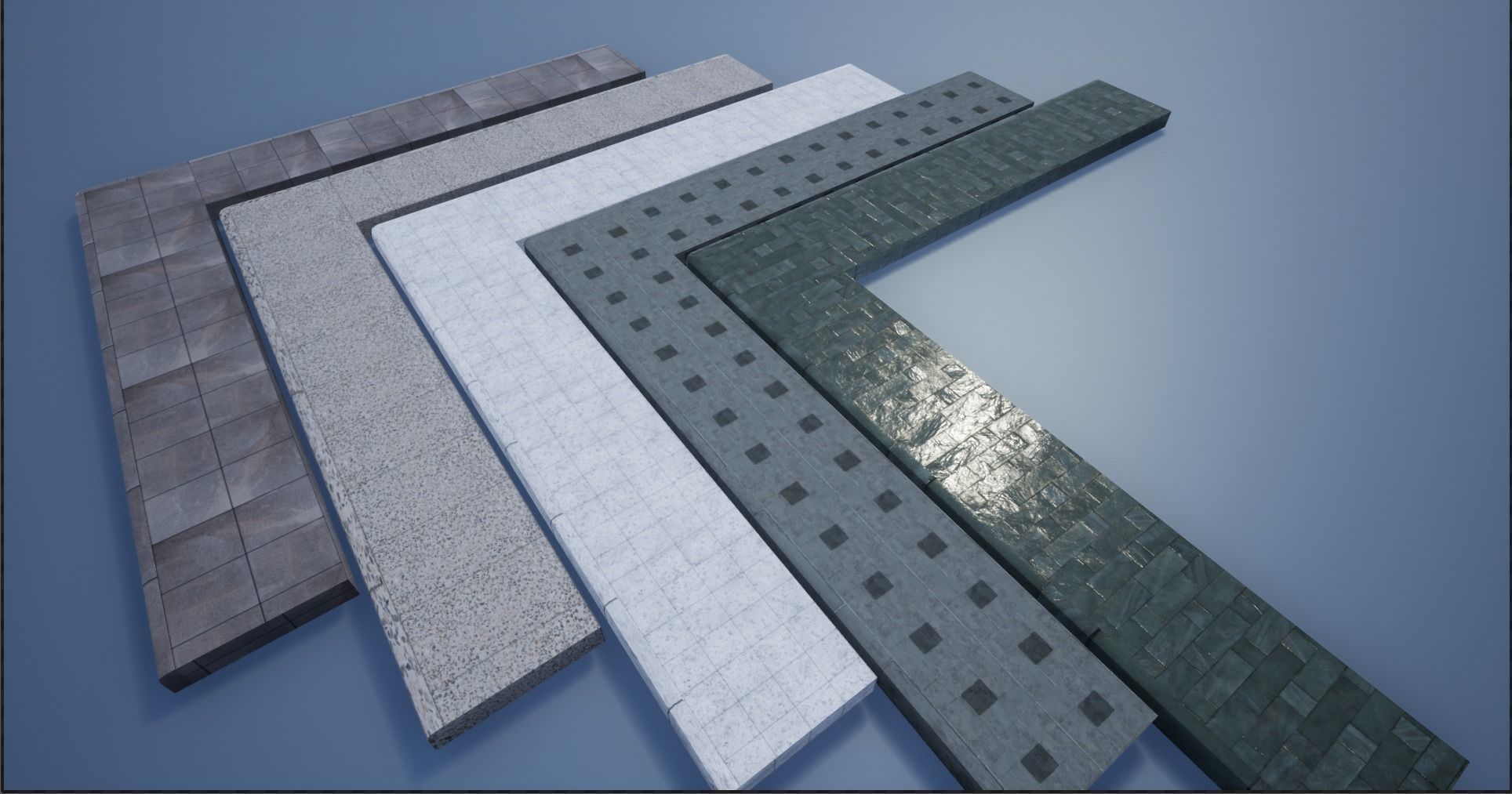 PBR Modular Lowpoly Pavement Mega Pack 3D Model Collection_7