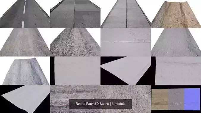 Roads Pack 3D Scans 3D Model Collection