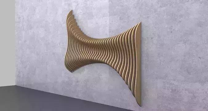 Parametric Wavy Wooden Panels 10 3D model