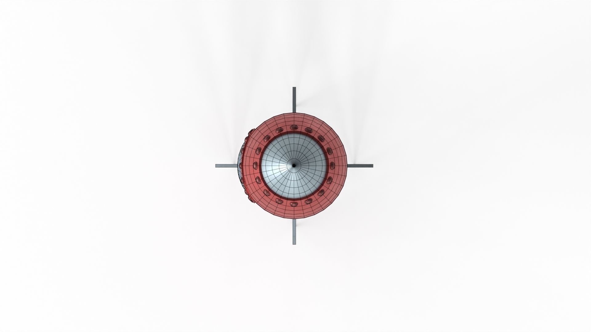 Red Metal Rocket Low-poly 3D model_14