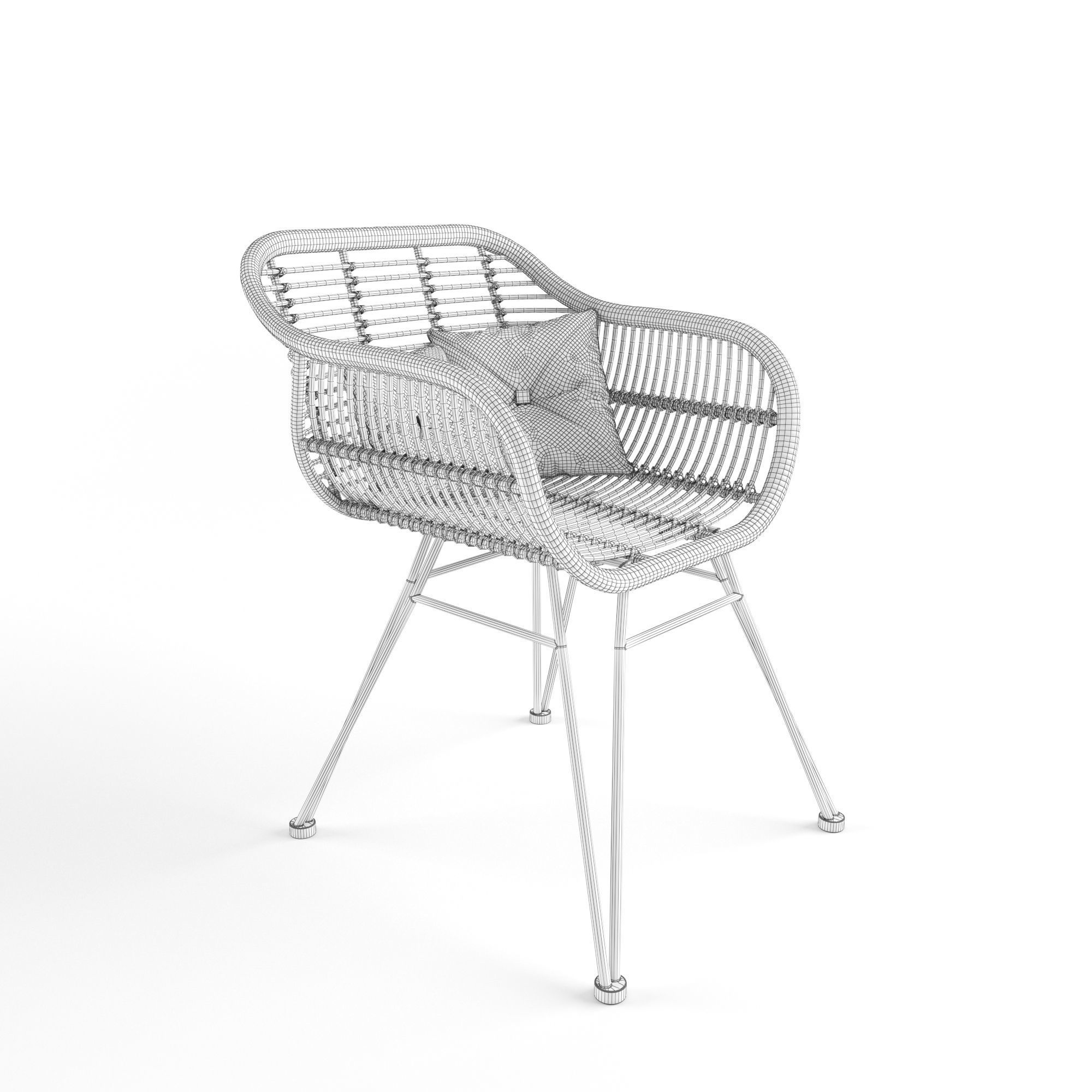 Wicker armchairs Costa 3D model_5