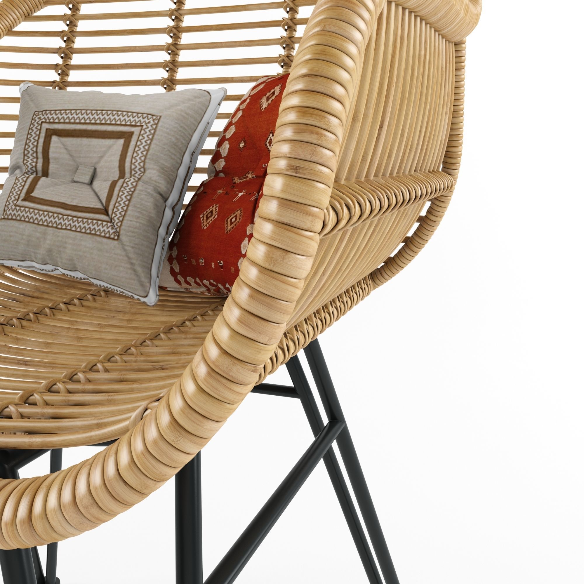 Wicker armchairs Costa 3D model_3