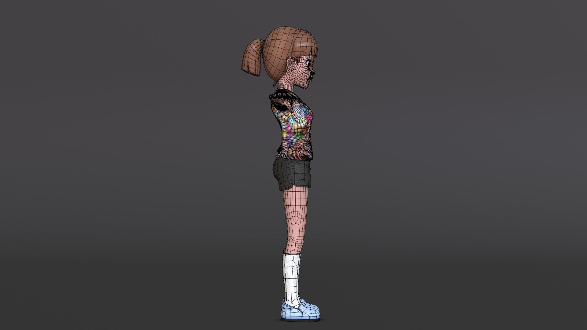 Young Girl Character Model Low-poly 3D model_23