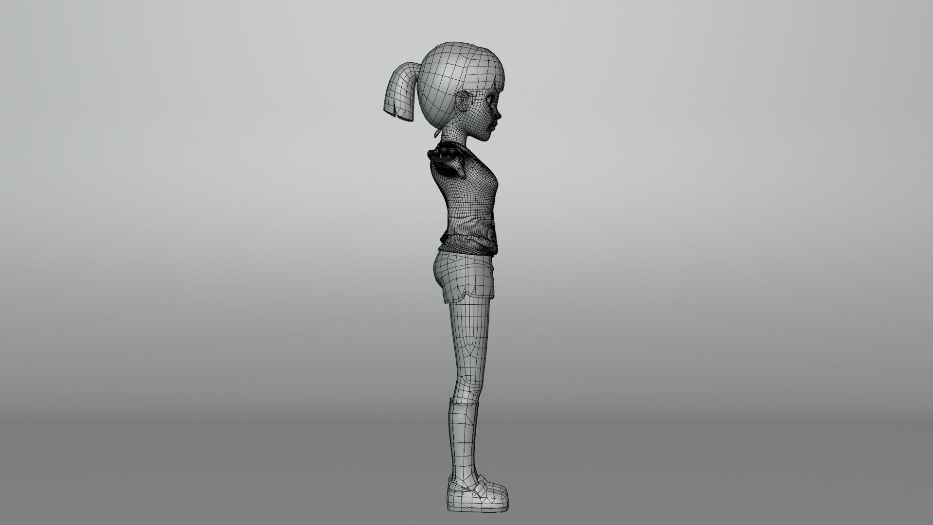 Young Girl Character Model Low-poly 3D model_19