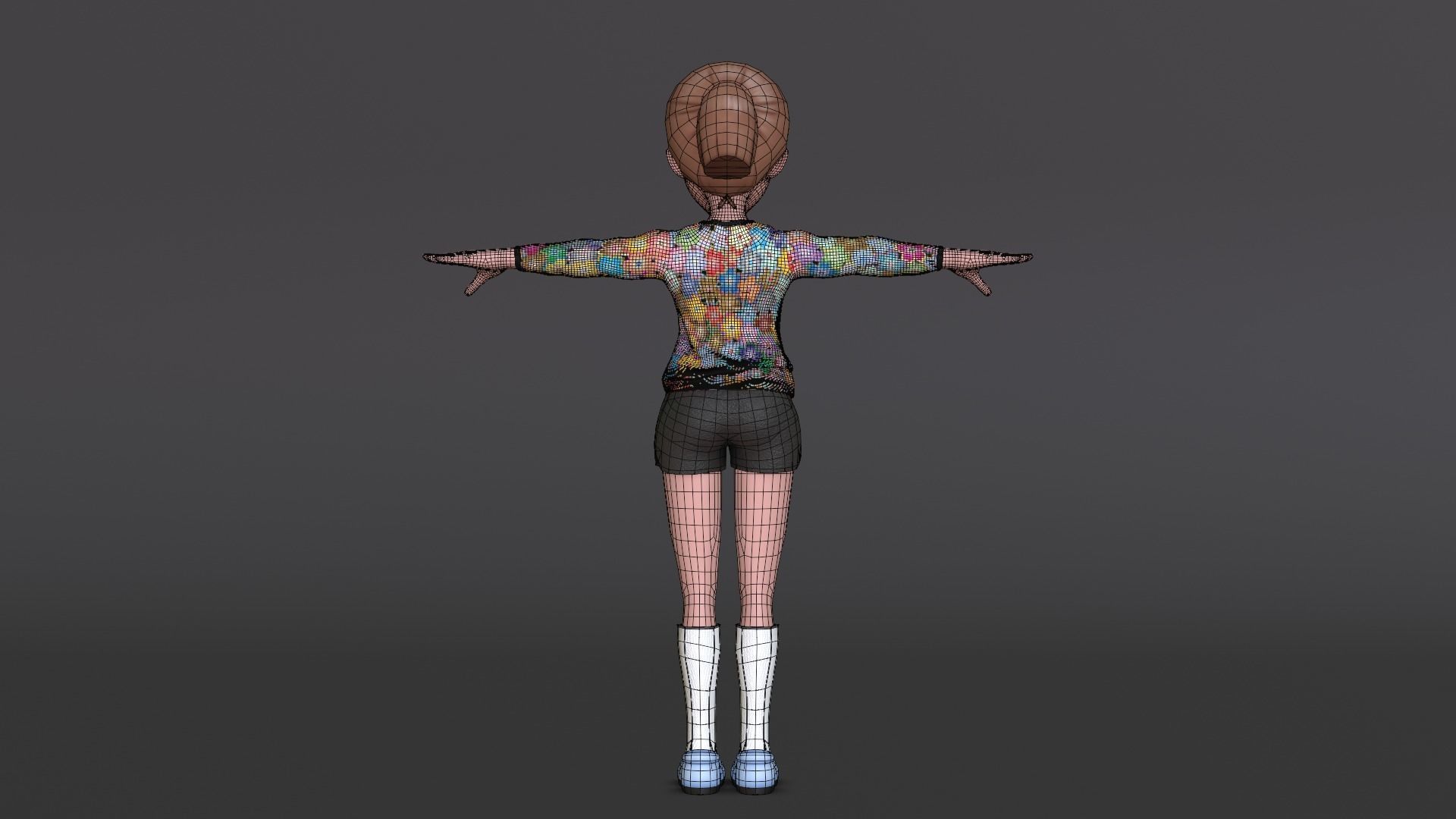 Young Girl Character Model Low-poly 3D model_22