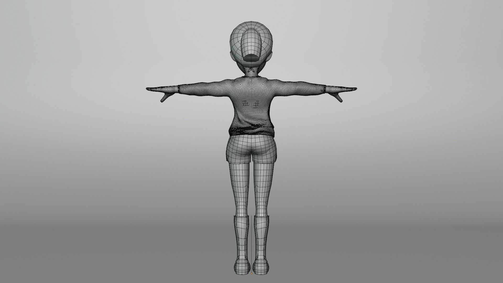 Young Girl Character Model Low-poly 3D model_18