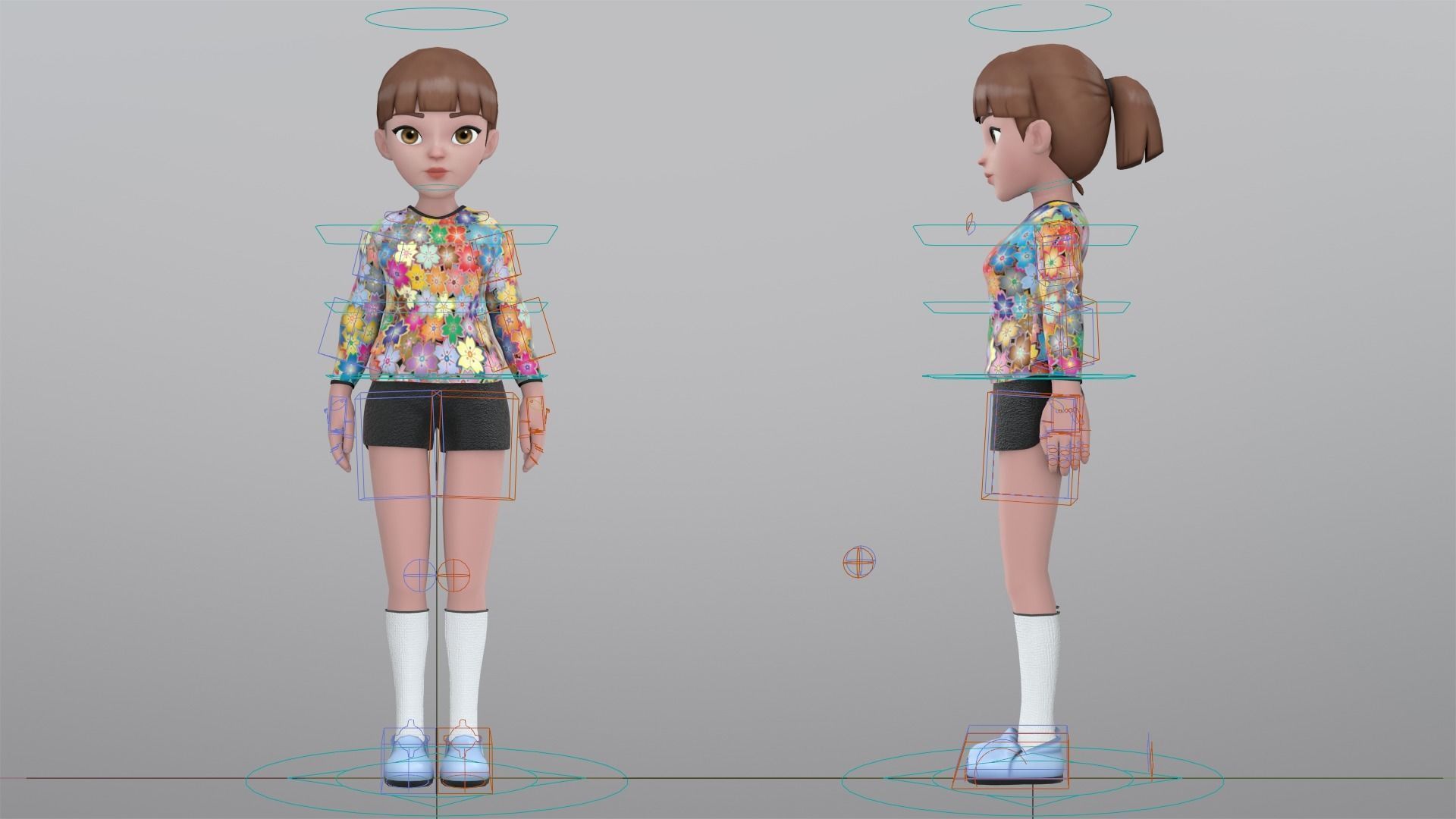 Young Girl Character Model Low-poly 3D model_3