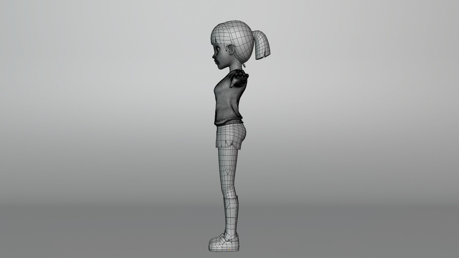 Young Girl Character Model Low-poly 3D model_17