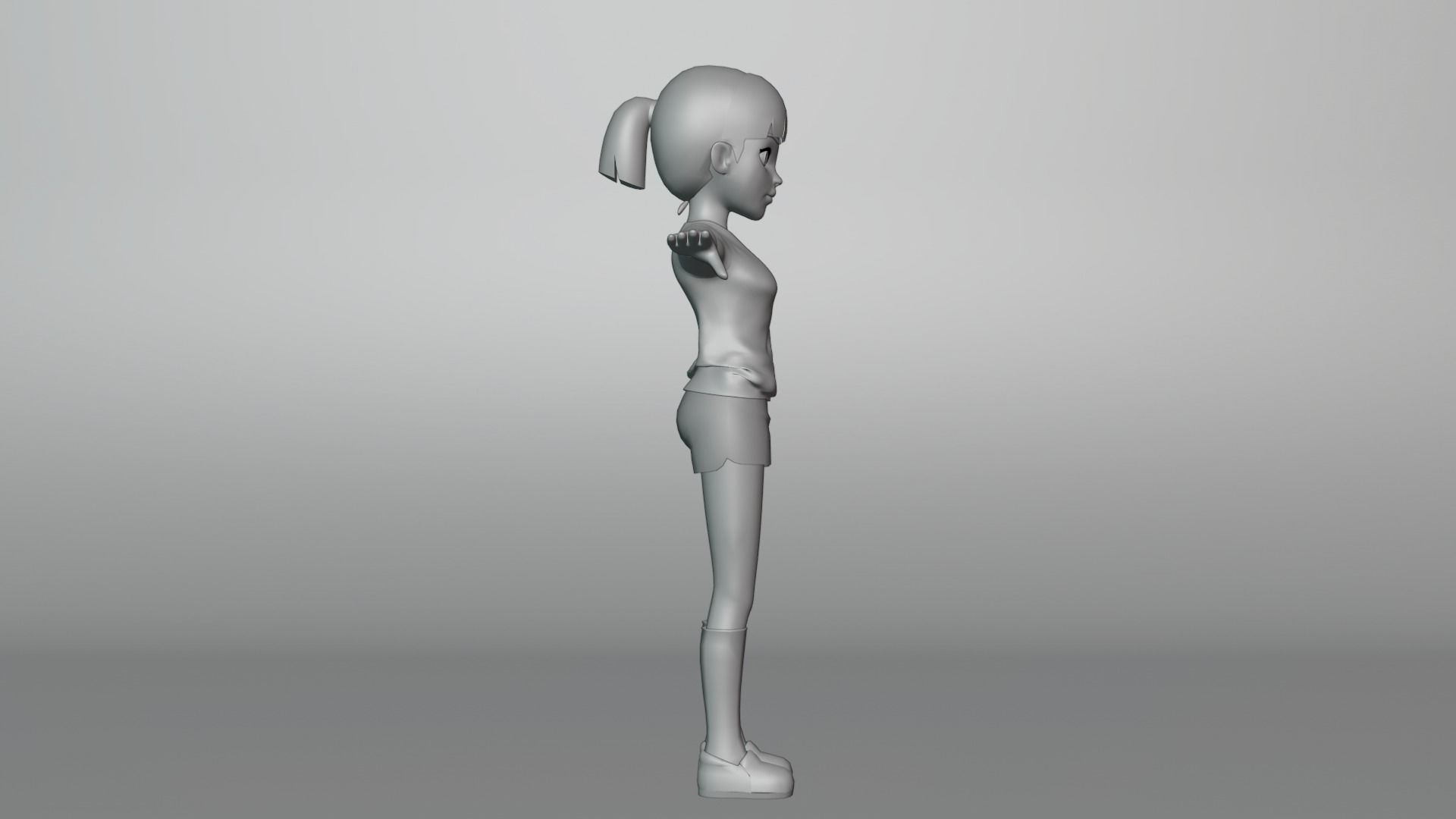 Young Girl Character Model Low-poly 3D model_15