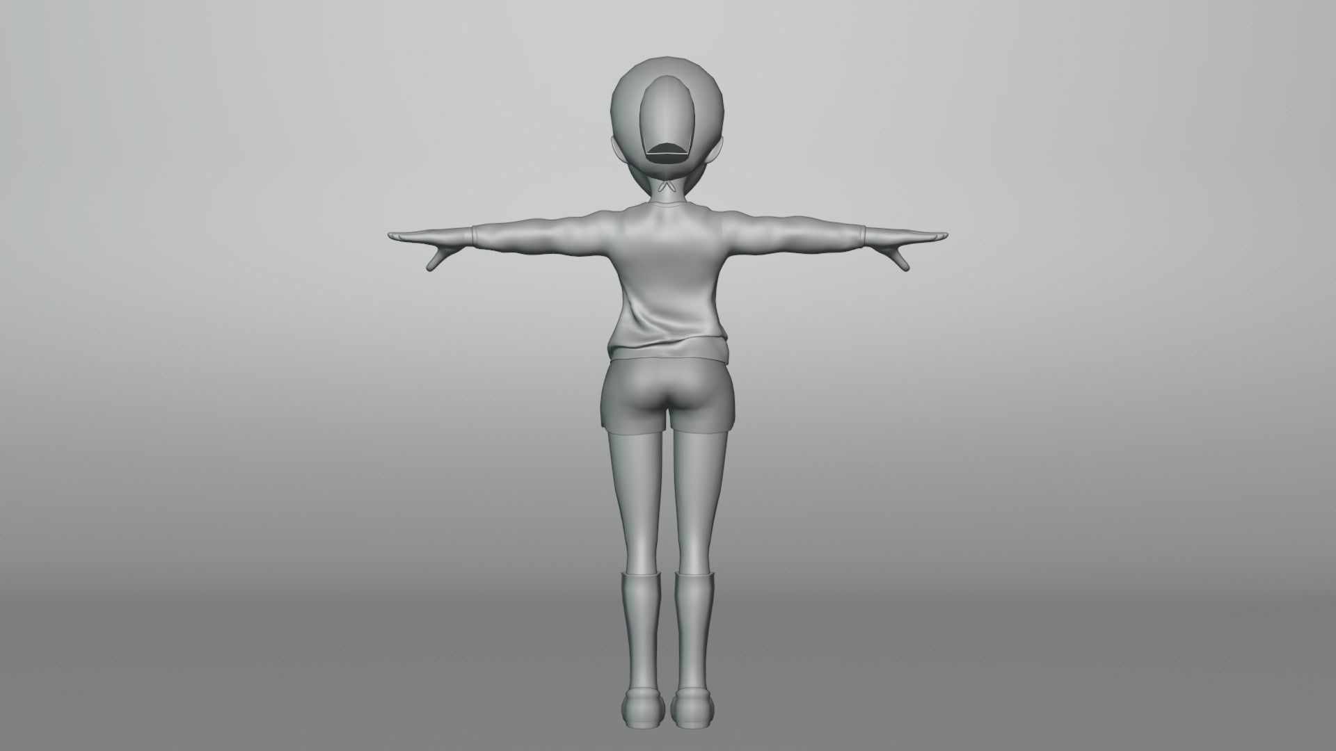 Young Girl Character Model Low-poly 3D model_14