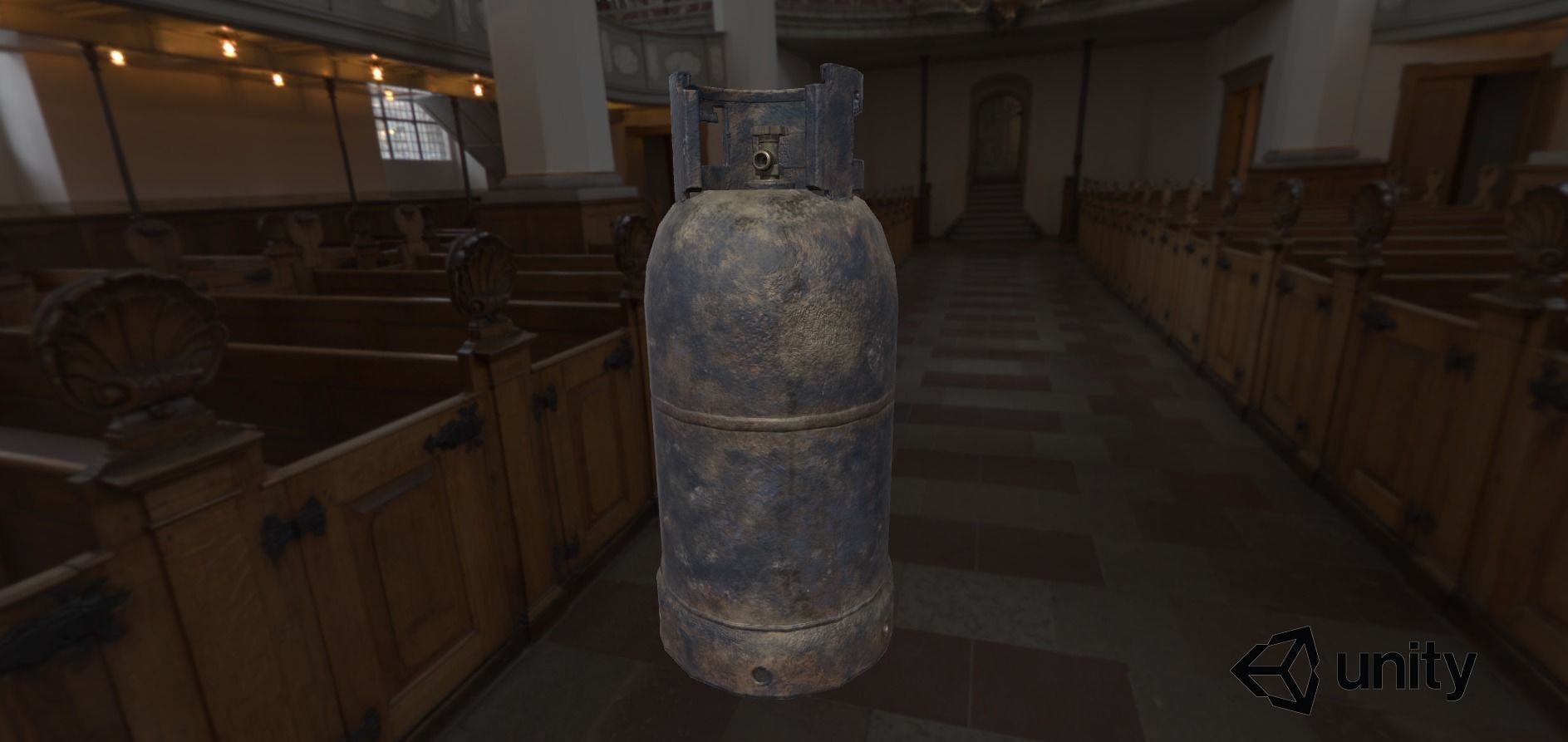 Oriental rusted gas cylinder 2 PBR Low-poly 3D model_12