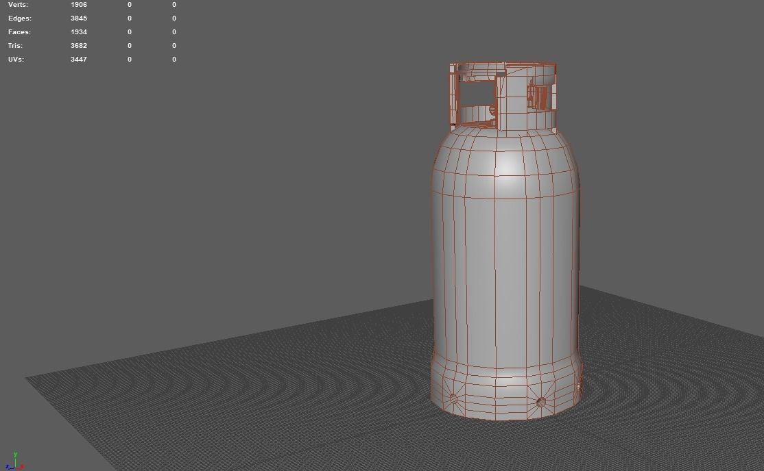 Oriental rusted gas cylinder 2 PBR Low-poly 3D model_14