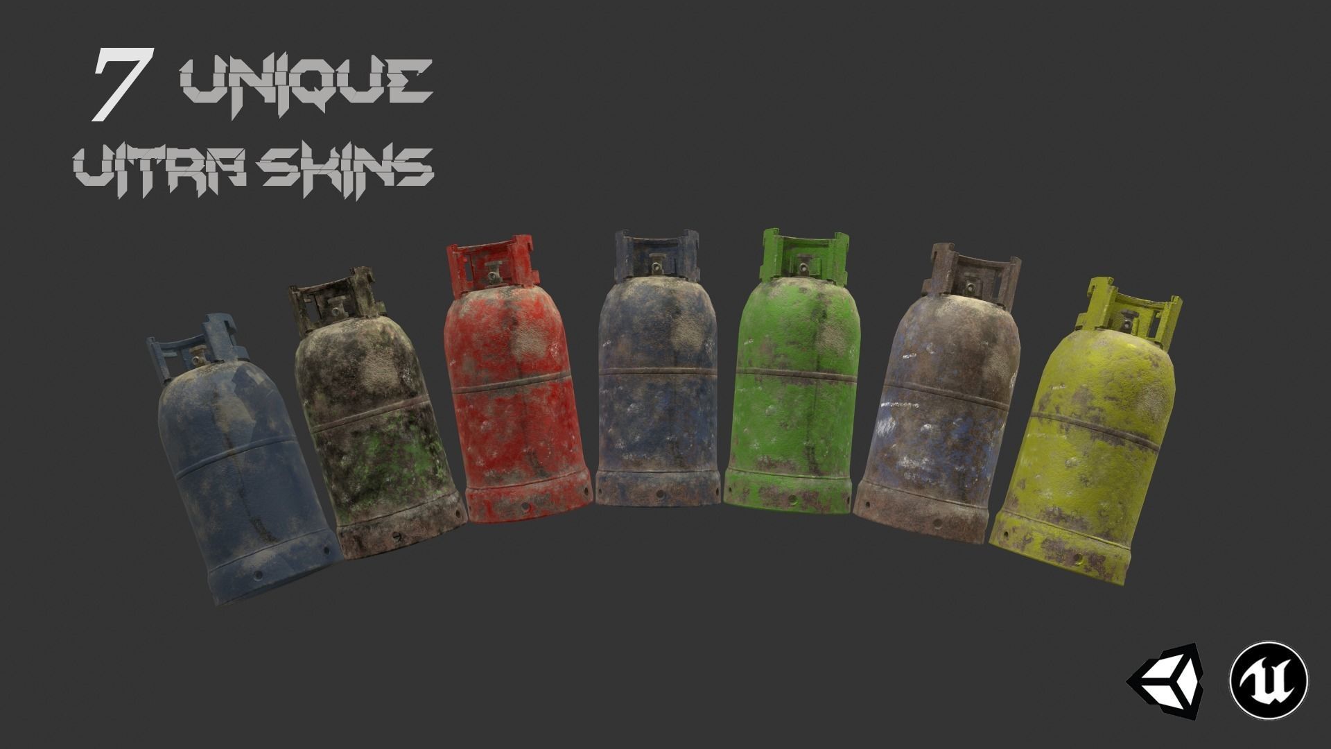 Oriental rusted gas cylinder 2 PBR Low-poly 3D model_1