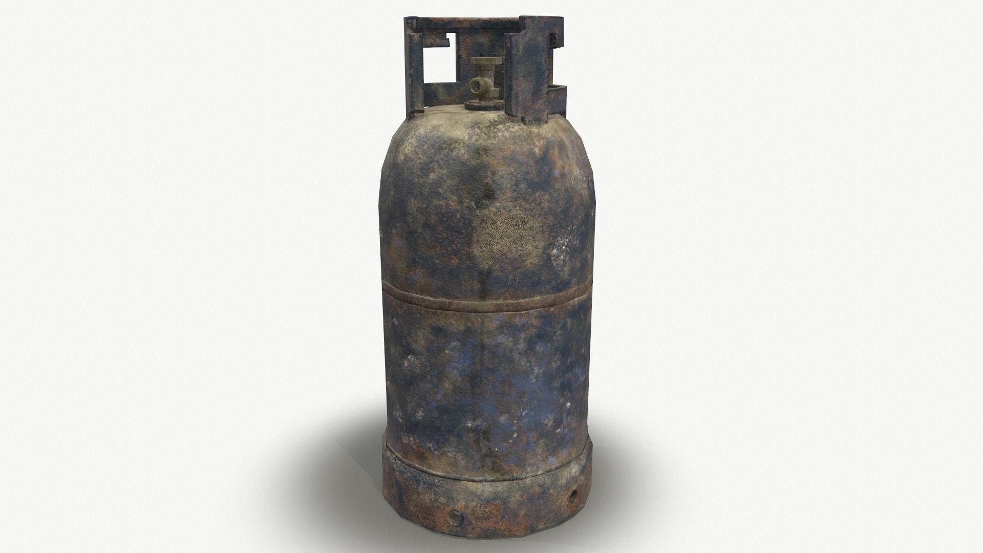 Oriental rusted gas cylinder 2 PBR Low-poly 3D model_4