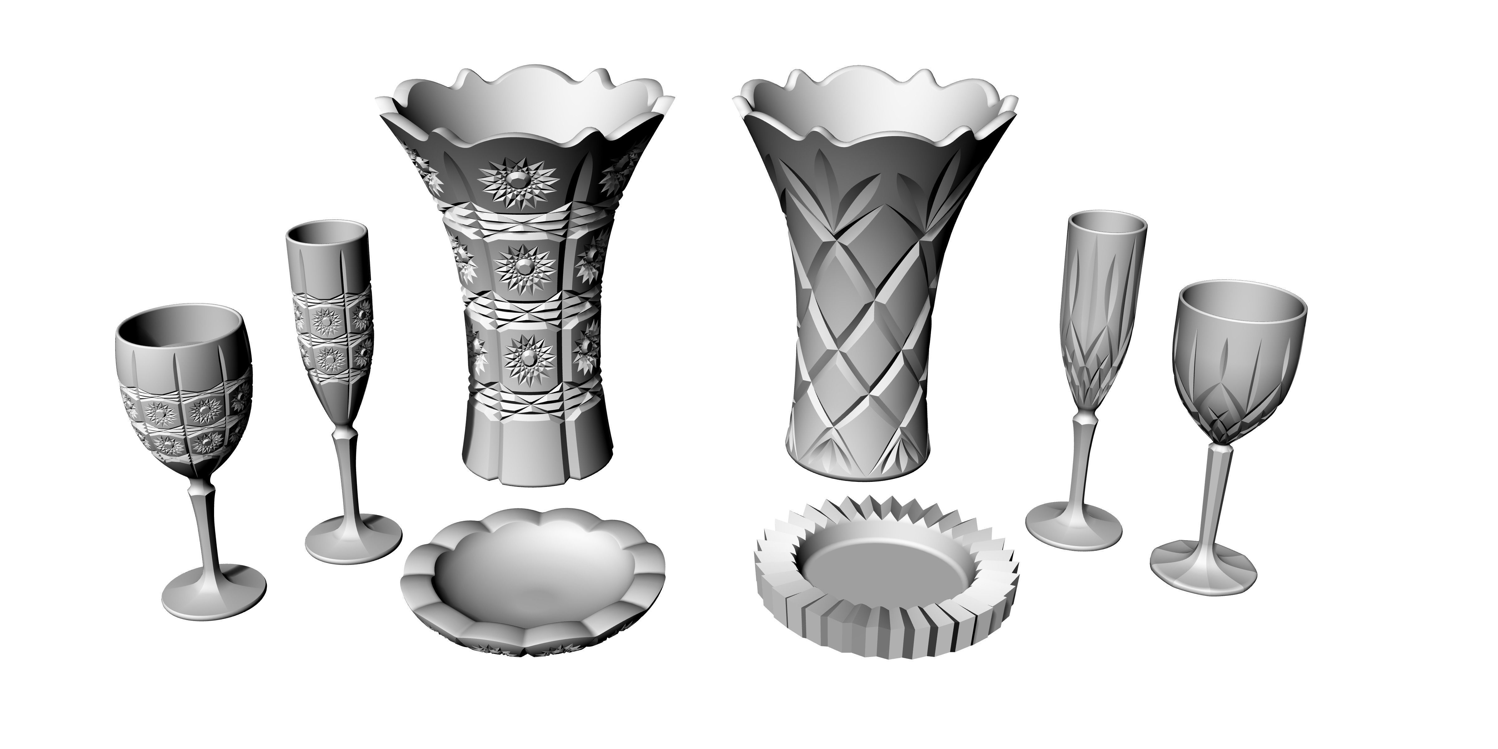decore glass set 3D print model_8