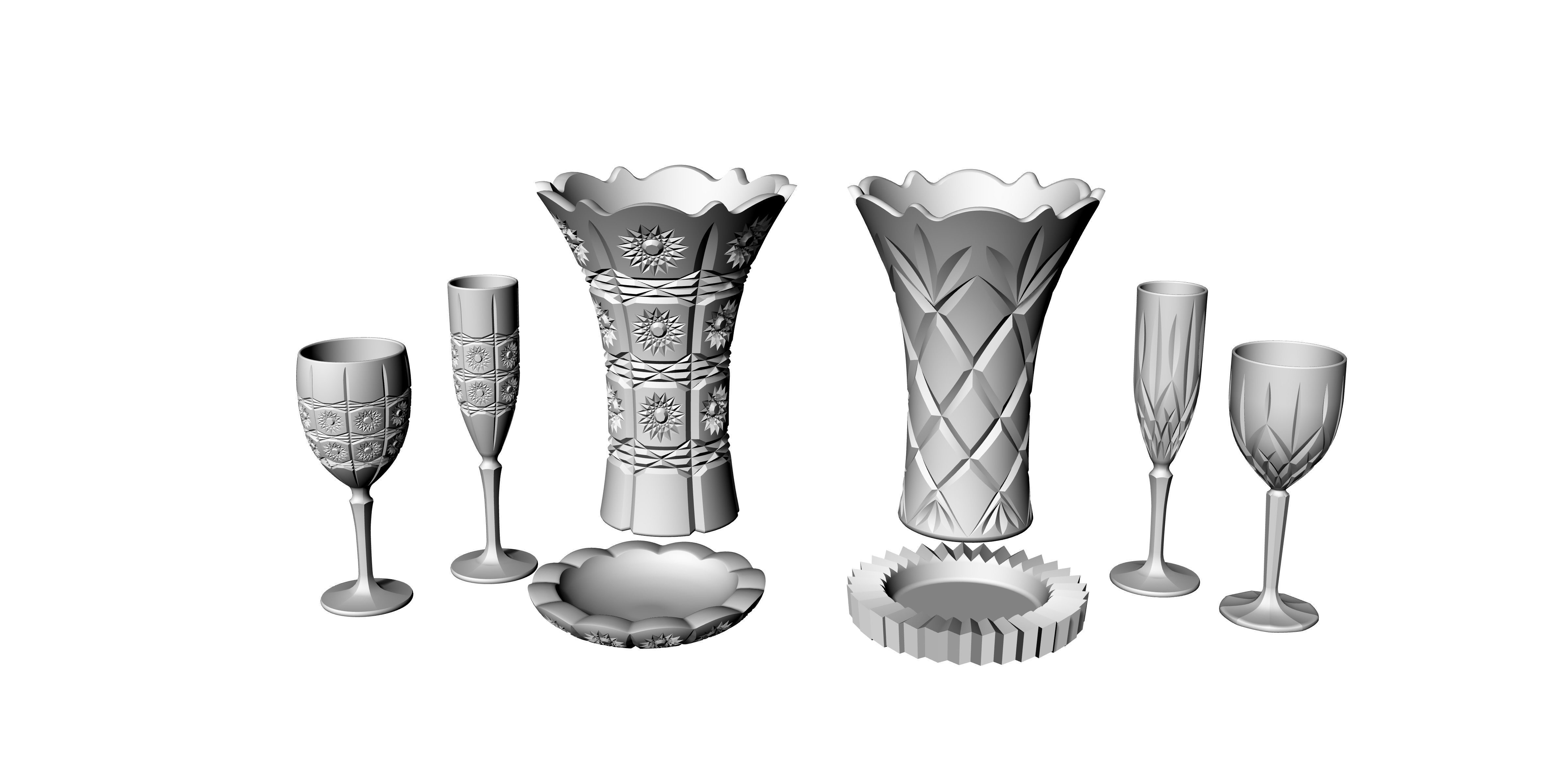 decore glass set 3D print model_10