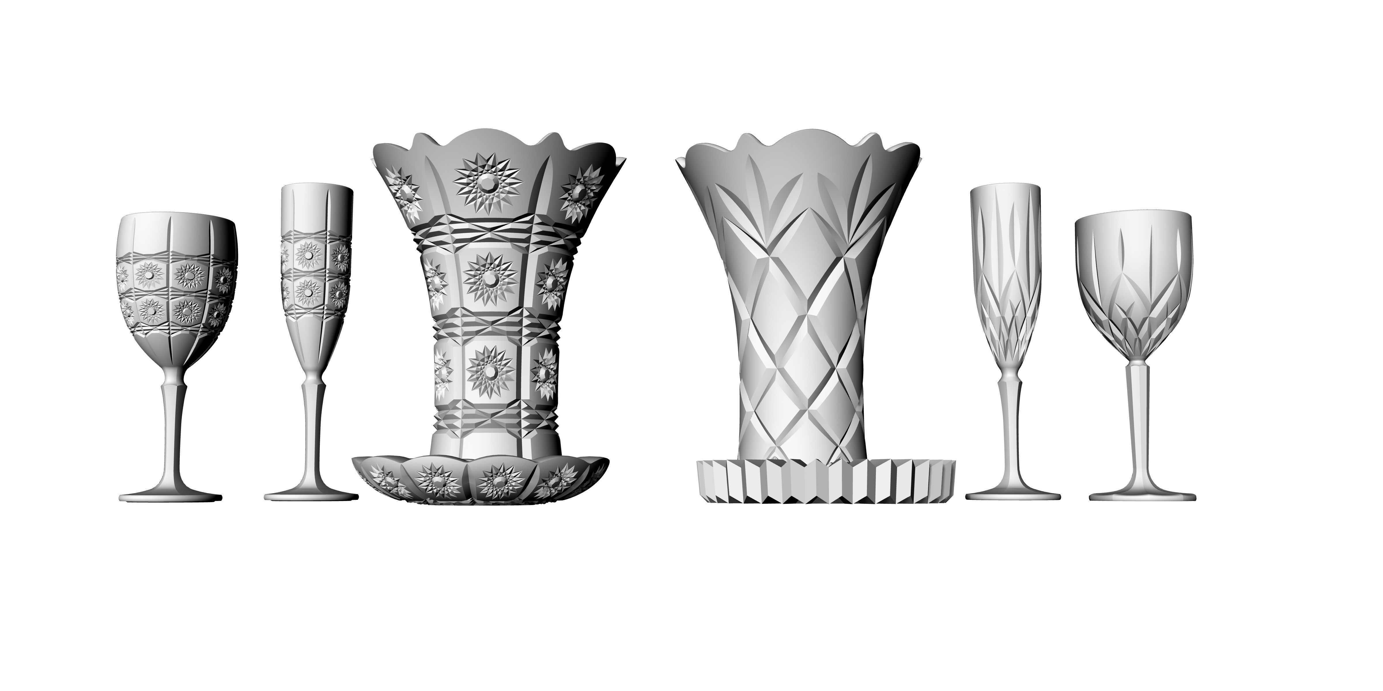 decore glass set 3D print model_4