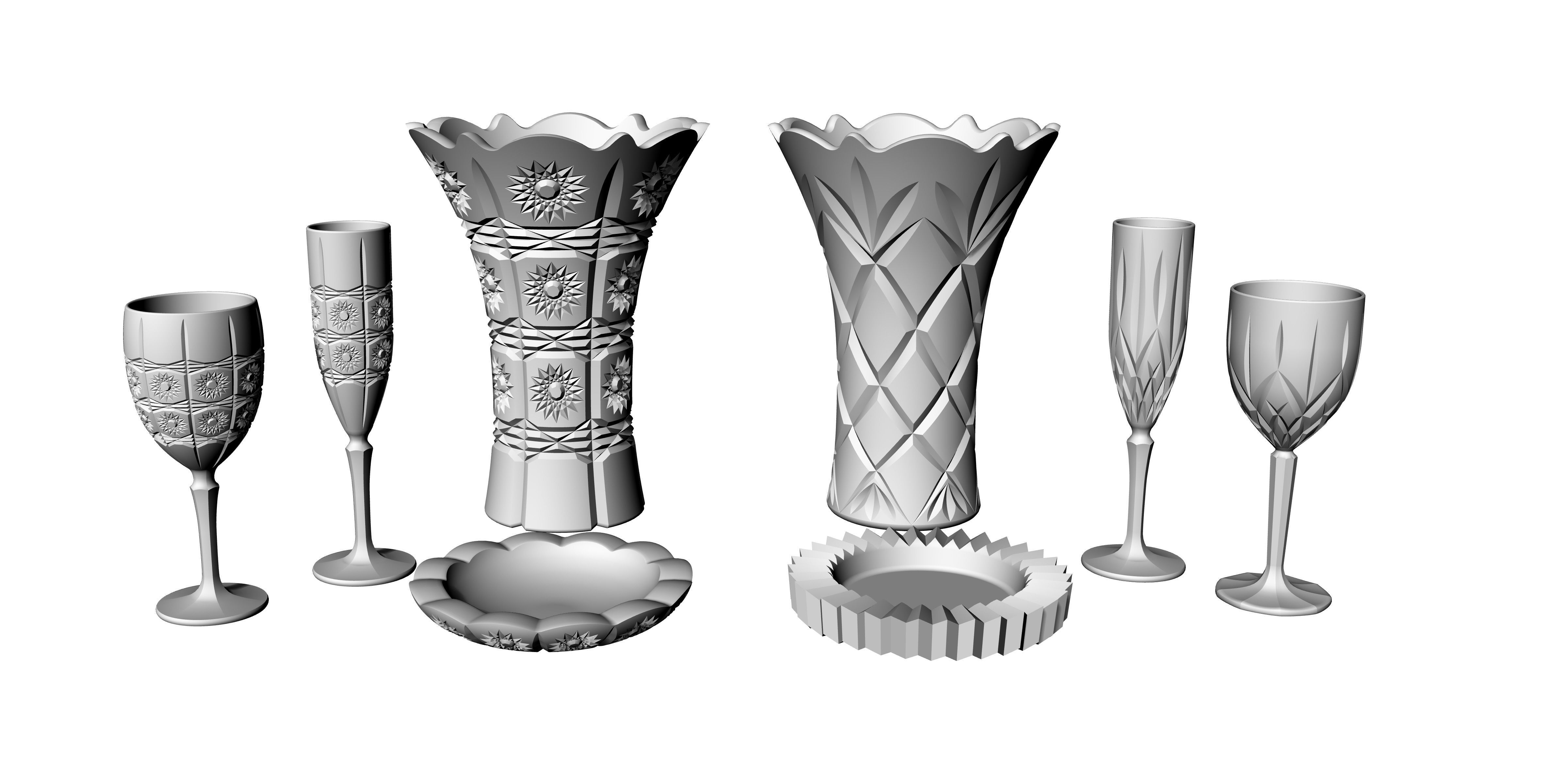 decore glass set 3D print model_7