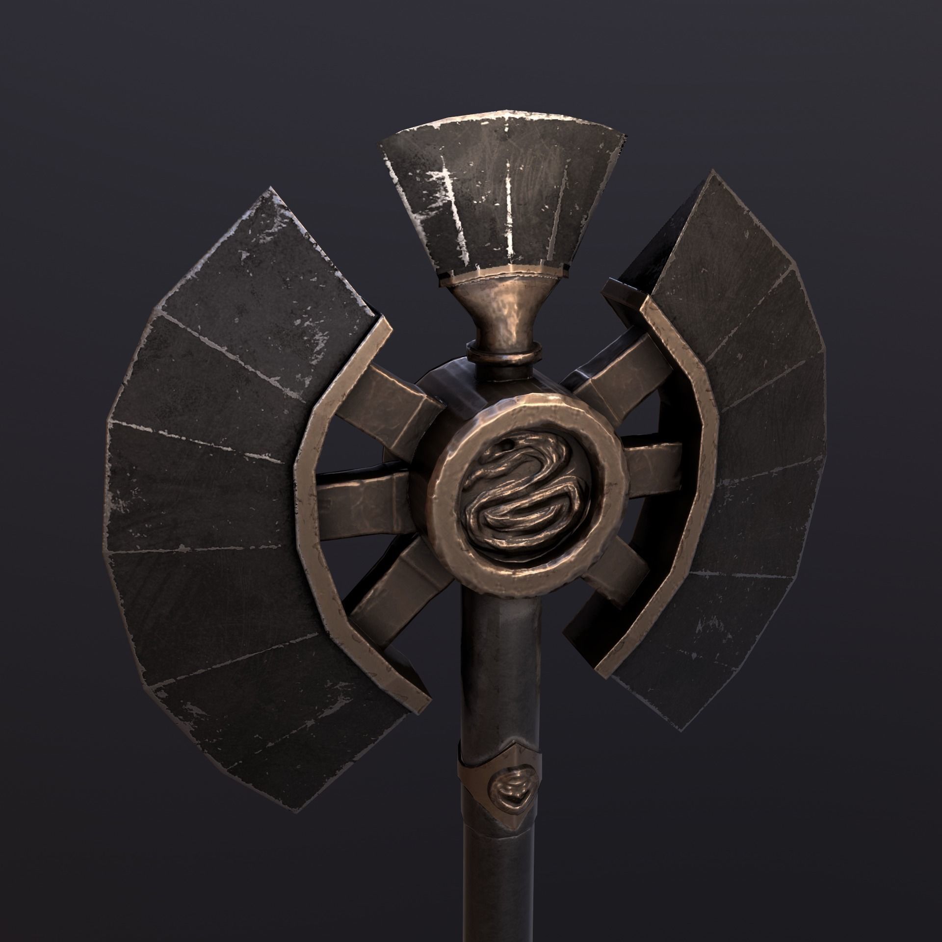 Stylize-Axe 3 sword Low-poly 3D model_8
