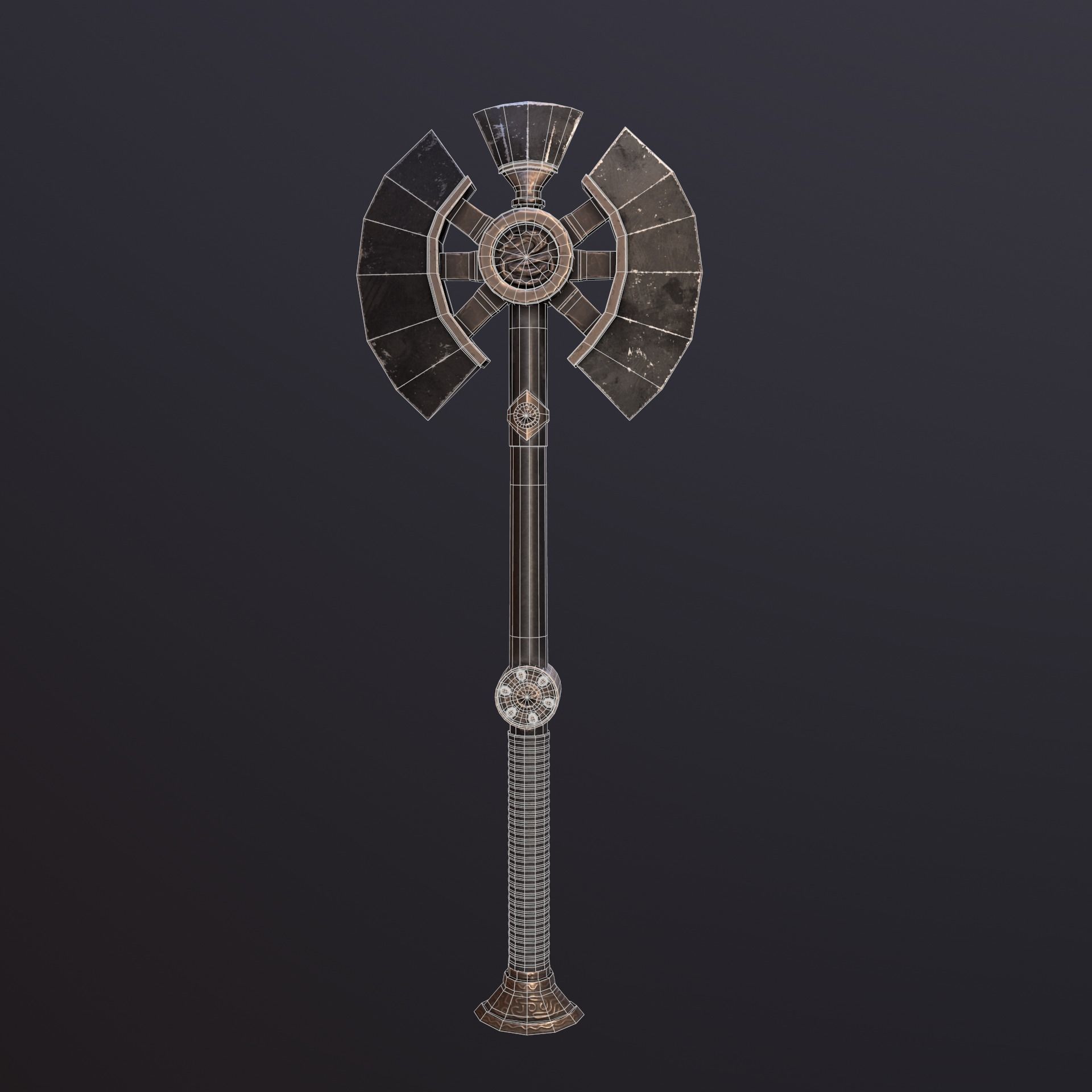 Stylize-Axe 3 sword Low-poly 3D model_11