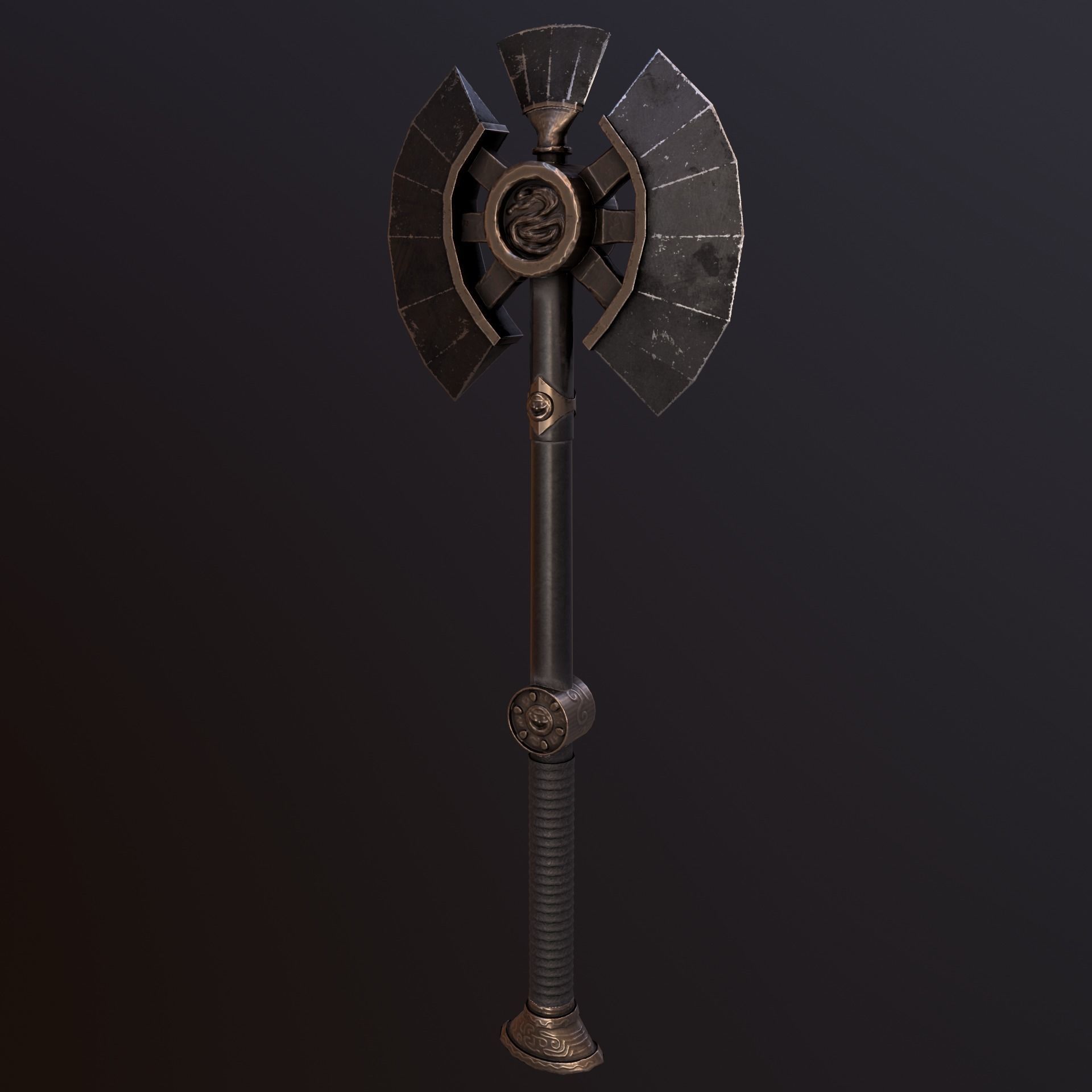 Stylize-Axe 3 sword Low-poly 3D model_2
