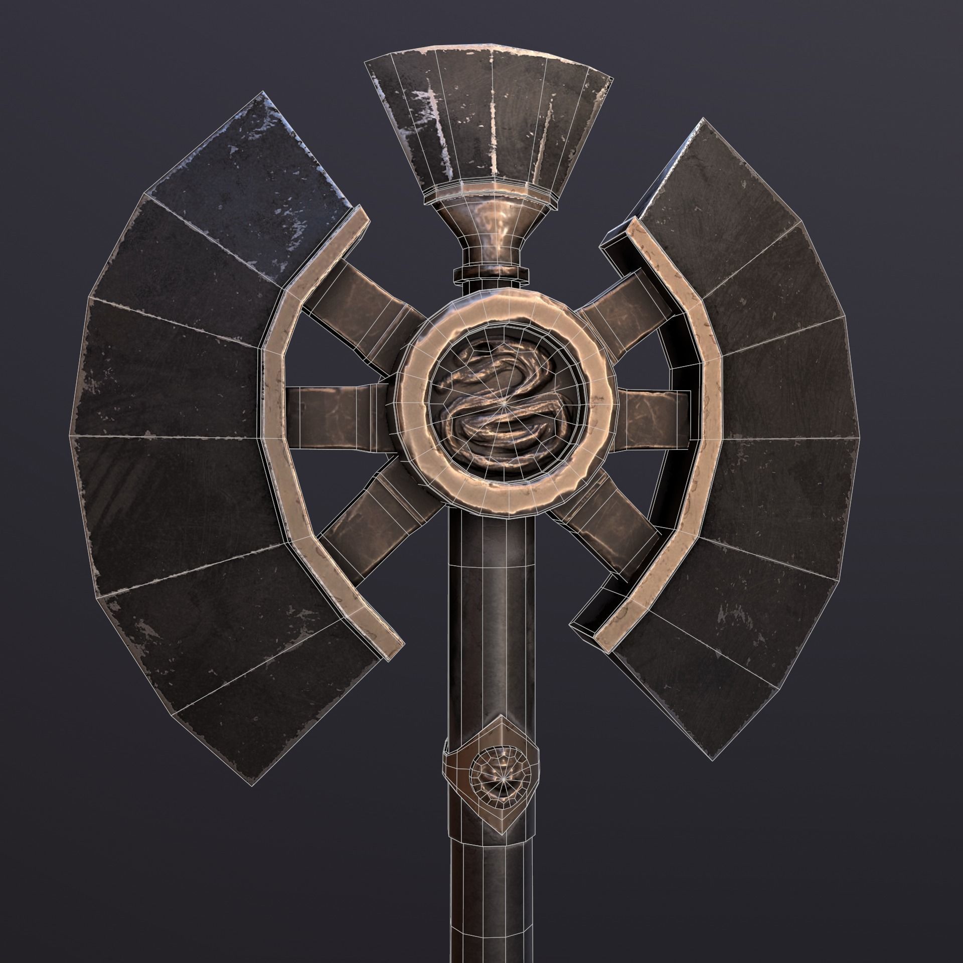 Stylize-Axe 3 sword Low-poly 3D model_13