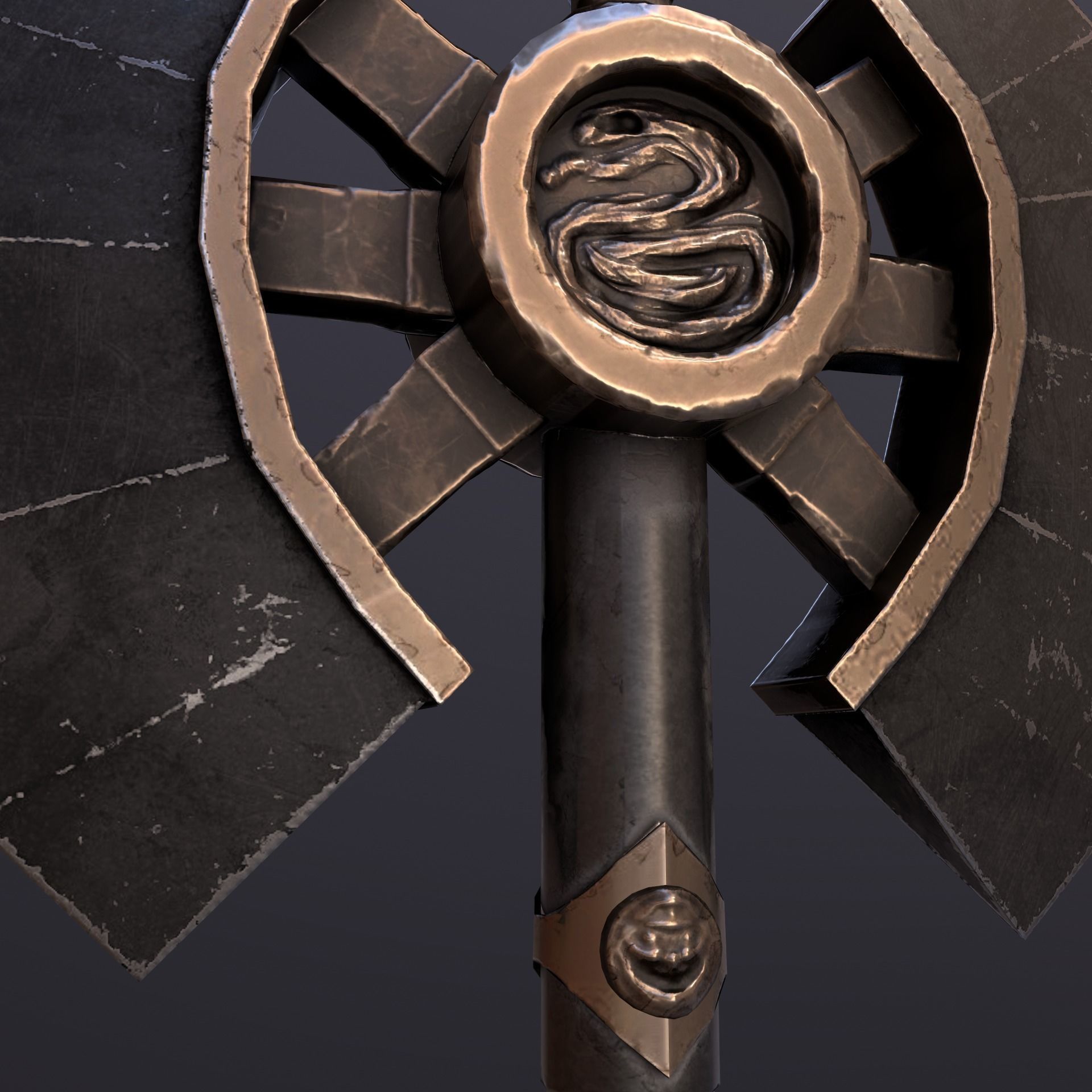 Stylize-Axe 3 sword Low-poly 3D model_7