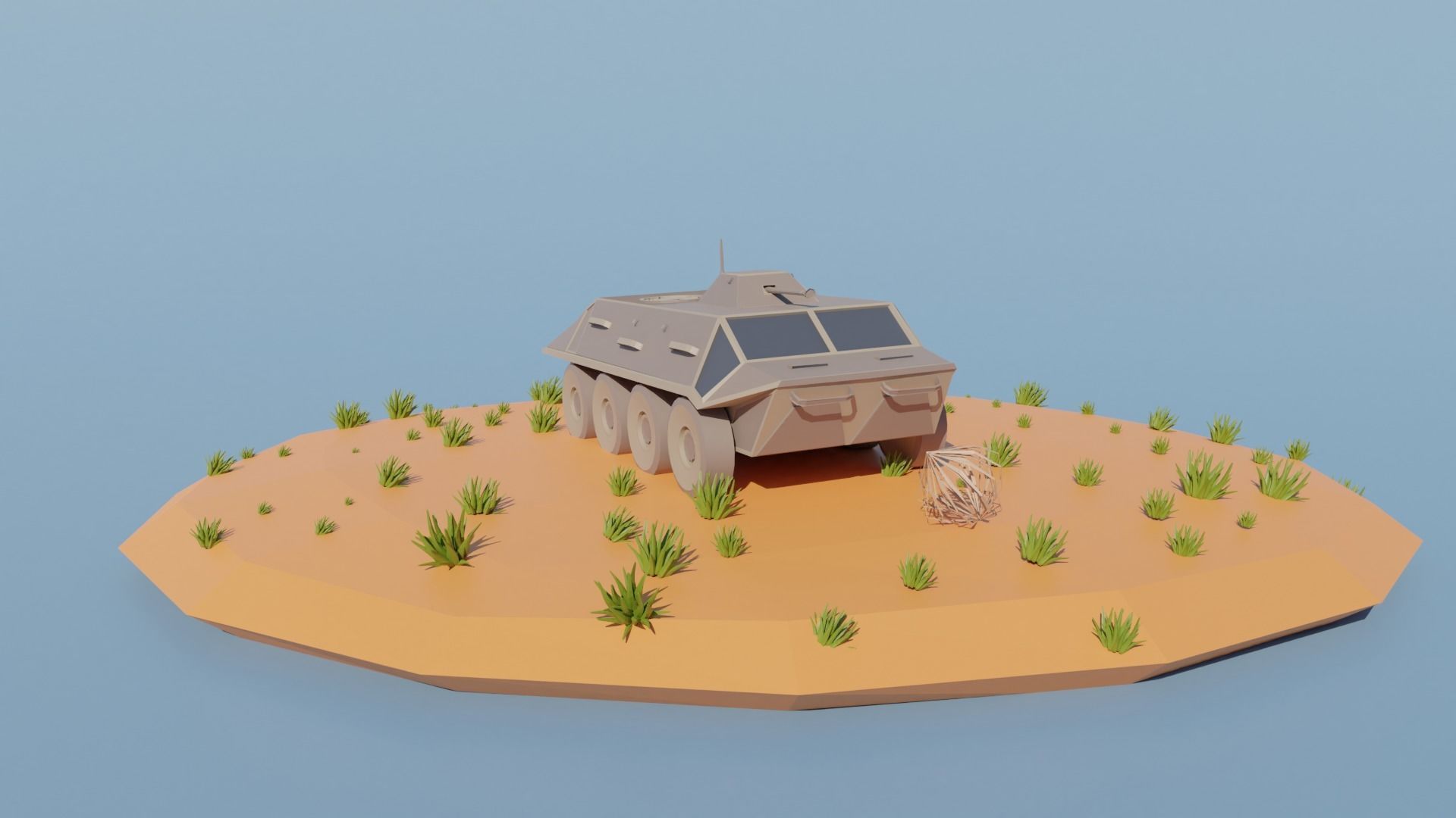 Desert military base Low-poly 3D model_11