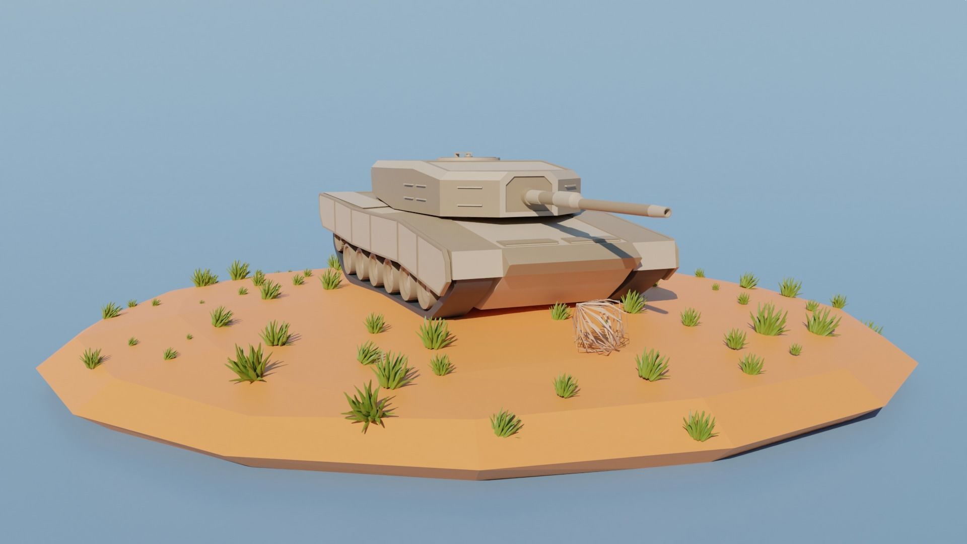 Desert military base Low-poly 3D model_8