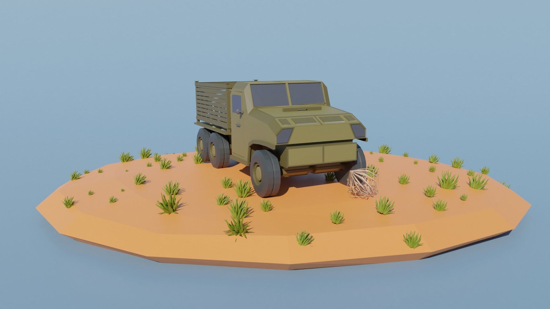 Desert military base Low-poly 3D model_12