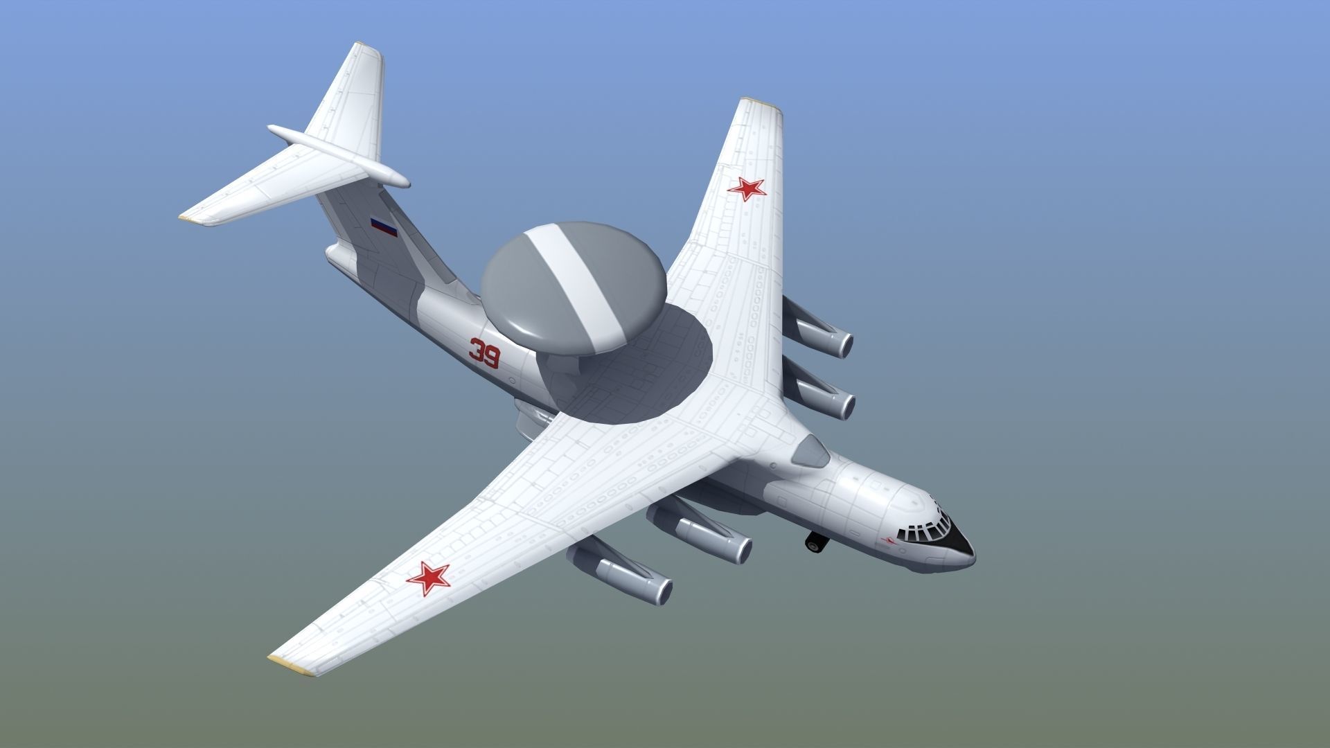 A50 Mainstay AWACS LD1 Low-poly 3D model_14