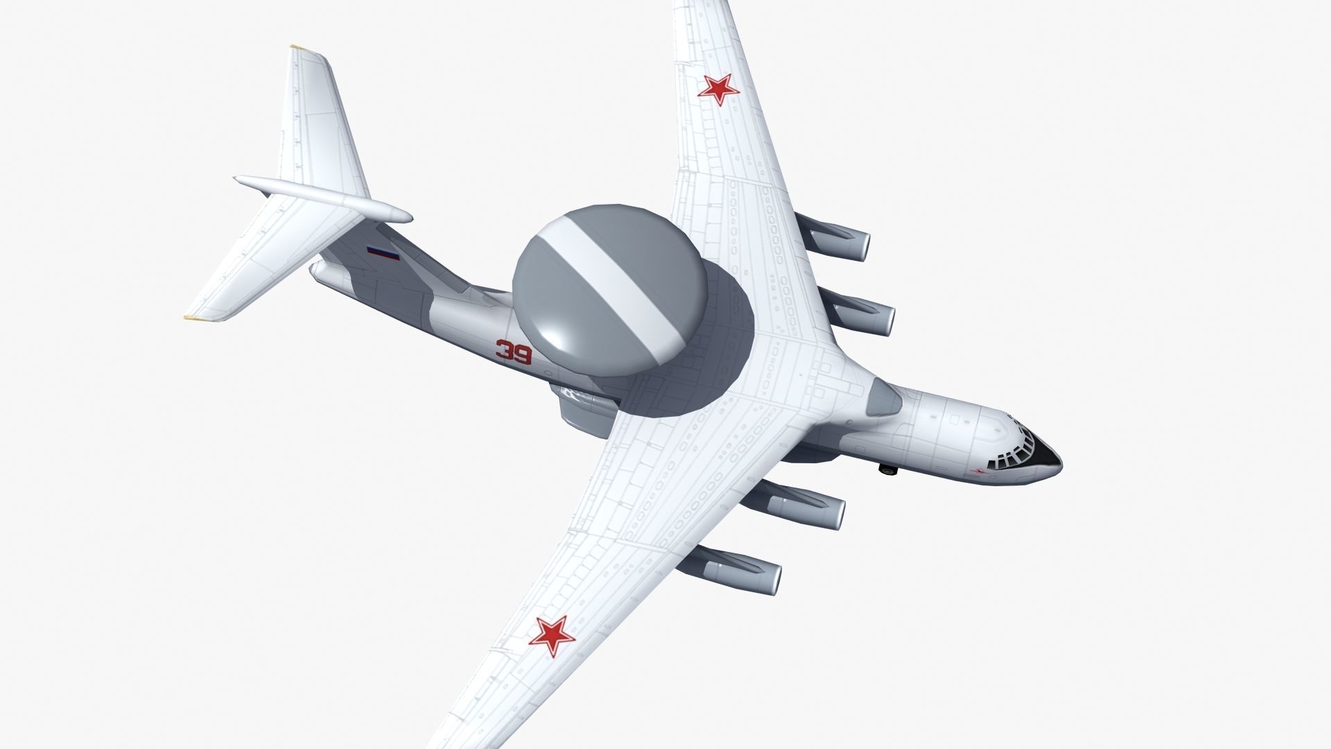 A50 Mainstay AWACS LD1 Low-poly 3D model_1