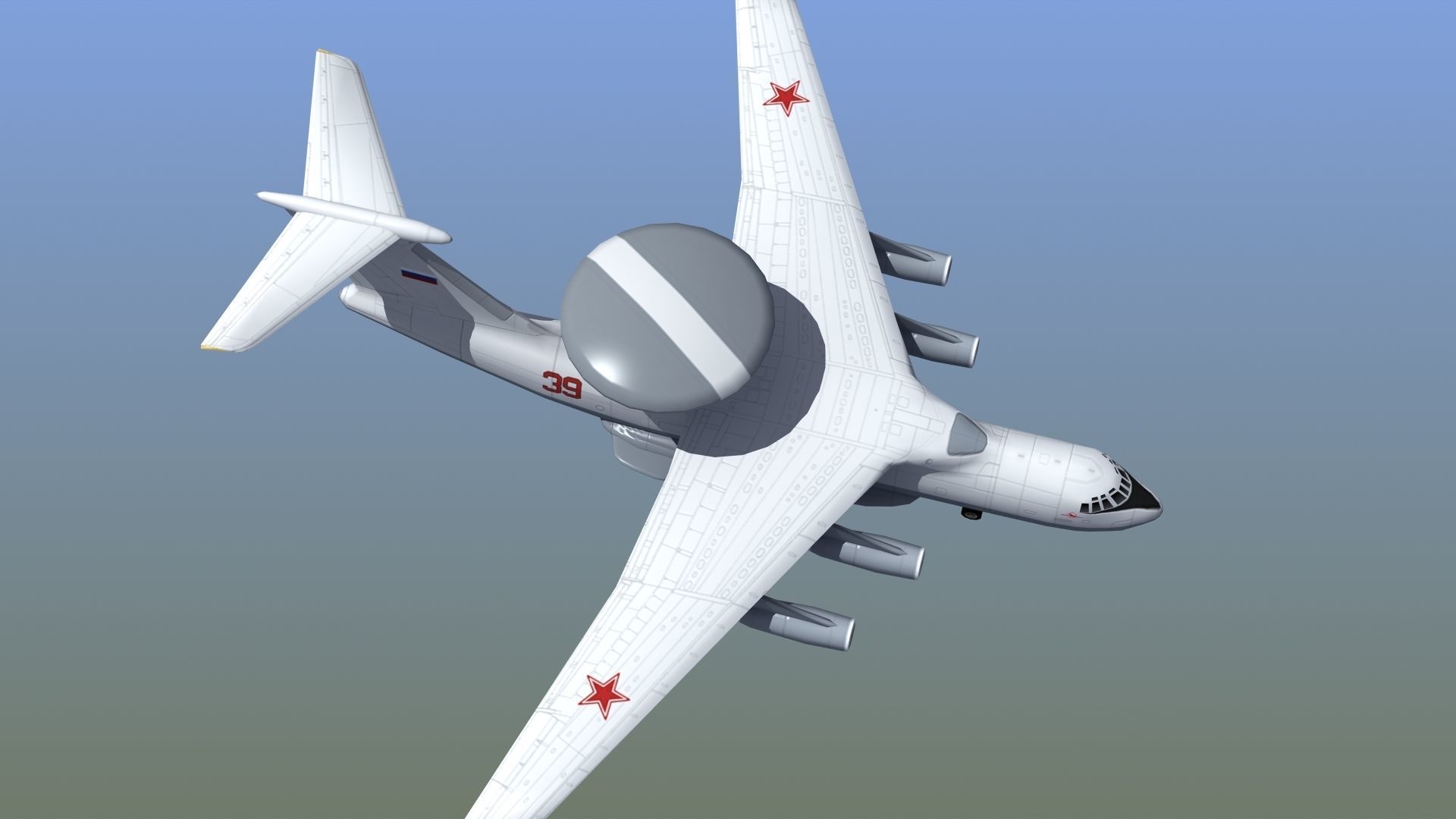 A50 Mainstay AWACS LD1 Low-poly 3D model_13