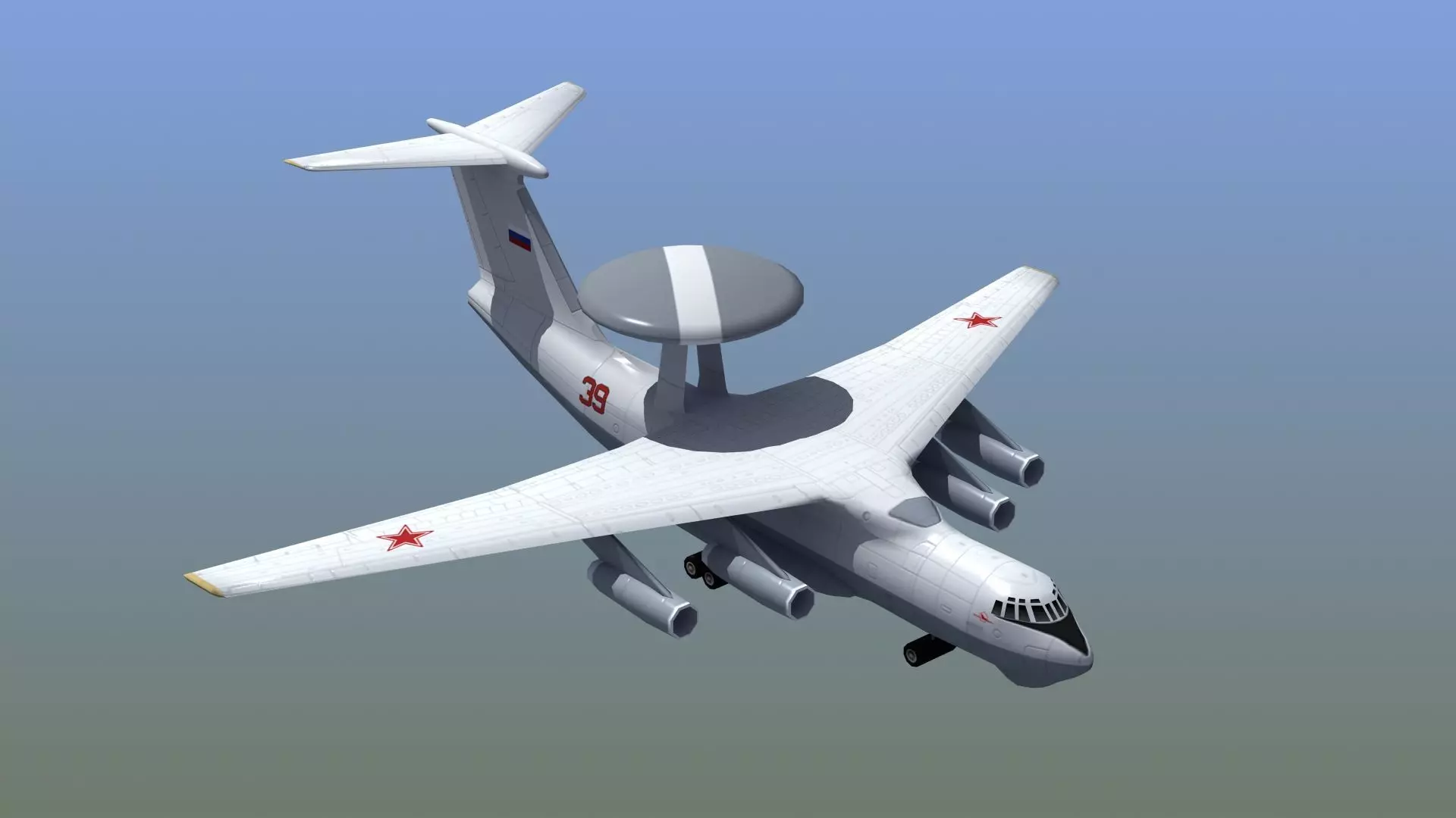 A50 Mainstay AWACS LD1 Low-poly 3D model_0
