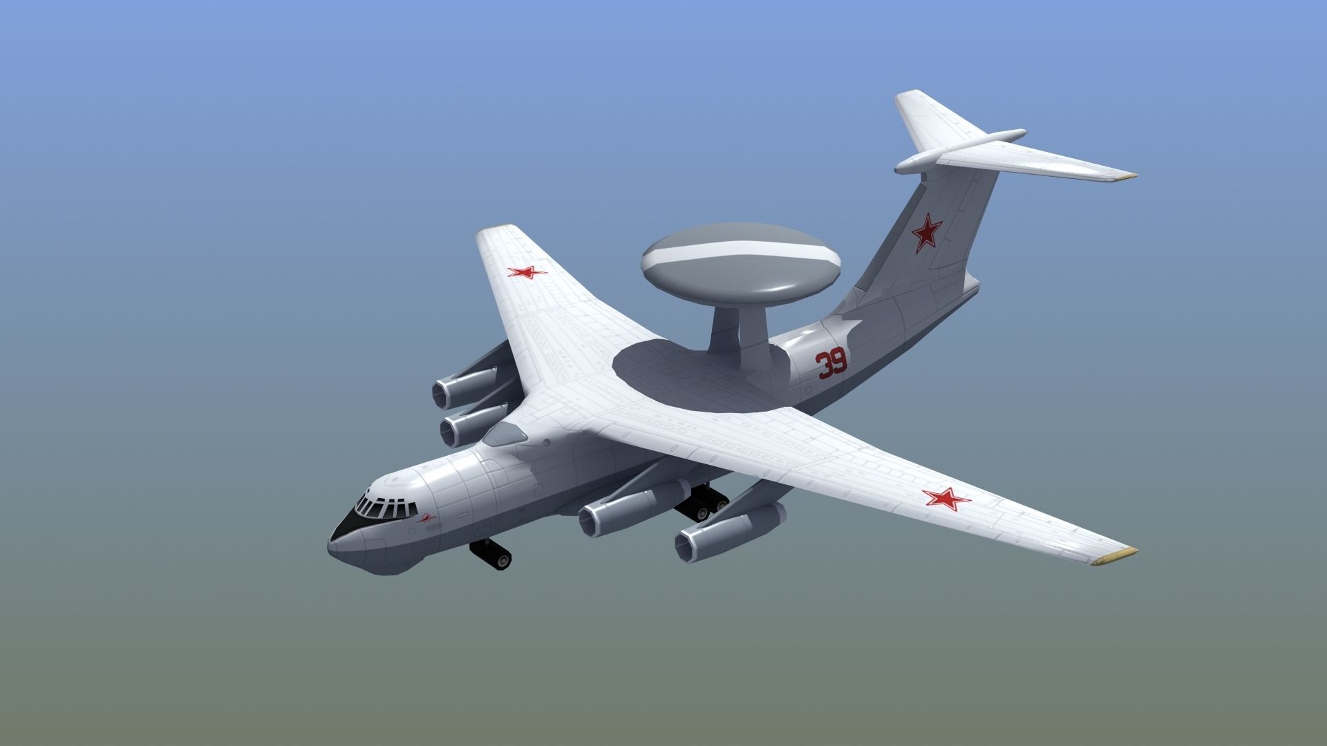 A50 Mainstay AWACS LD1 Low-poly 3D model_6