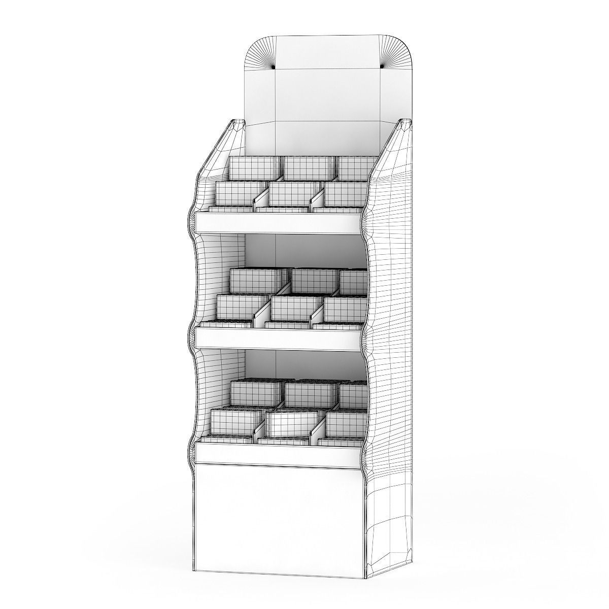 Market Shelf Cupcakes 3D model_5