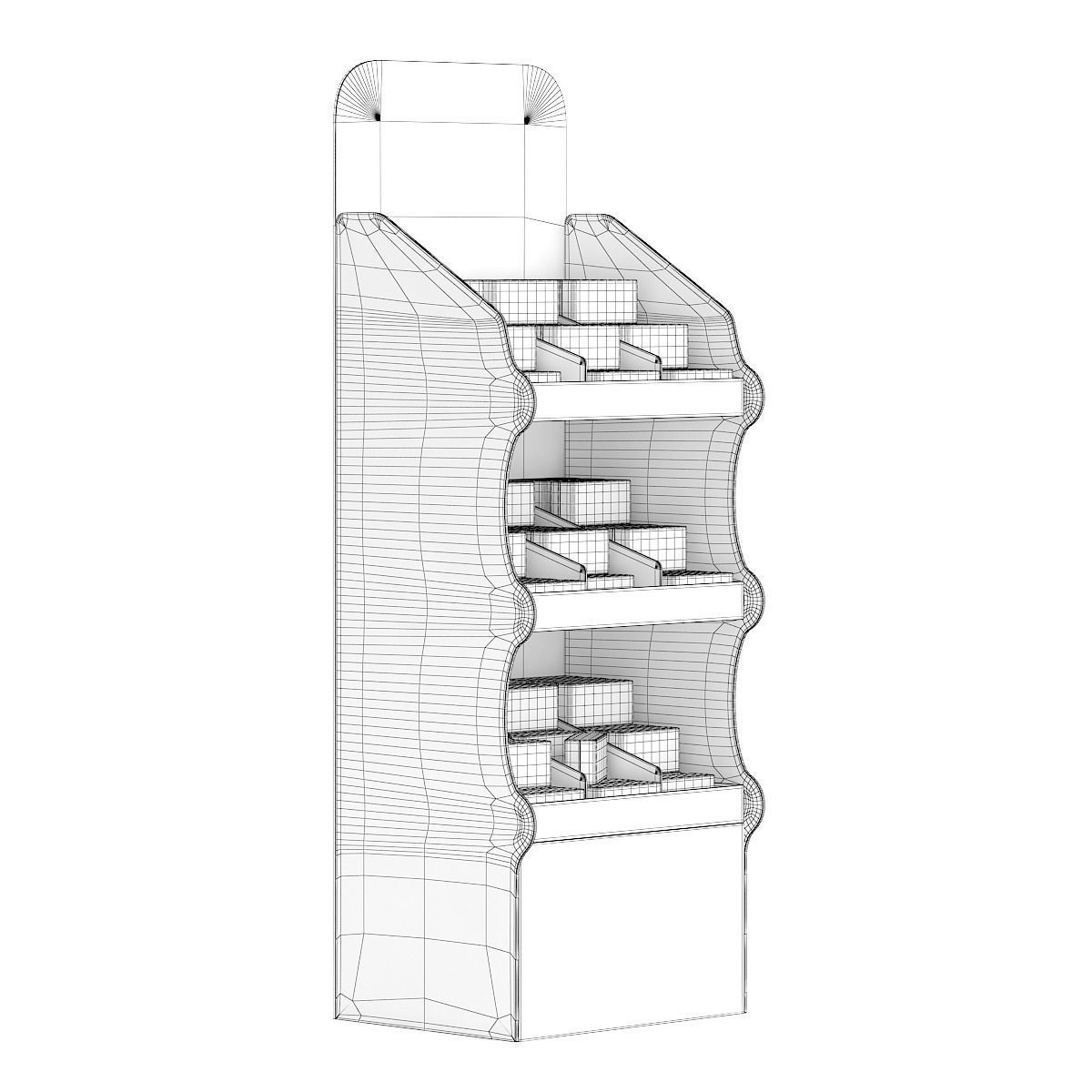 Market Shelf Cupcakes 3D model_1