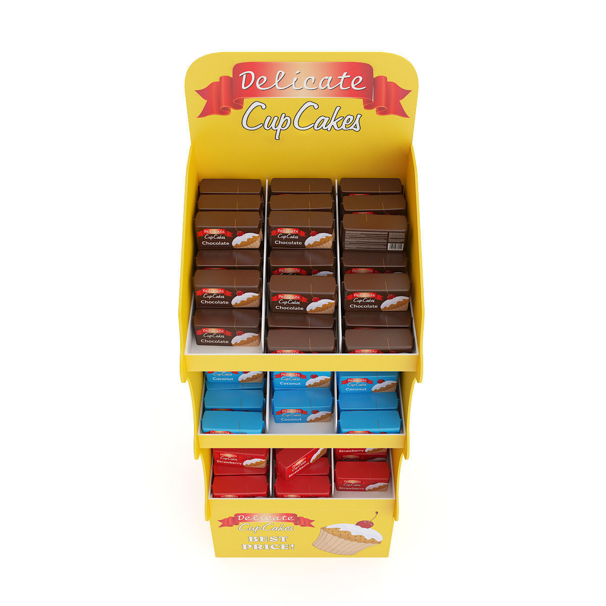 Market Shelf Cupcakes 3D model_2