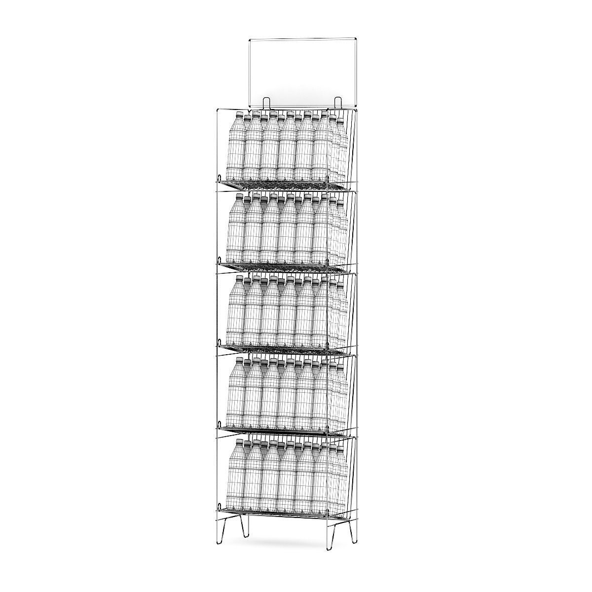 Rack with Water Bottles 3D model_5